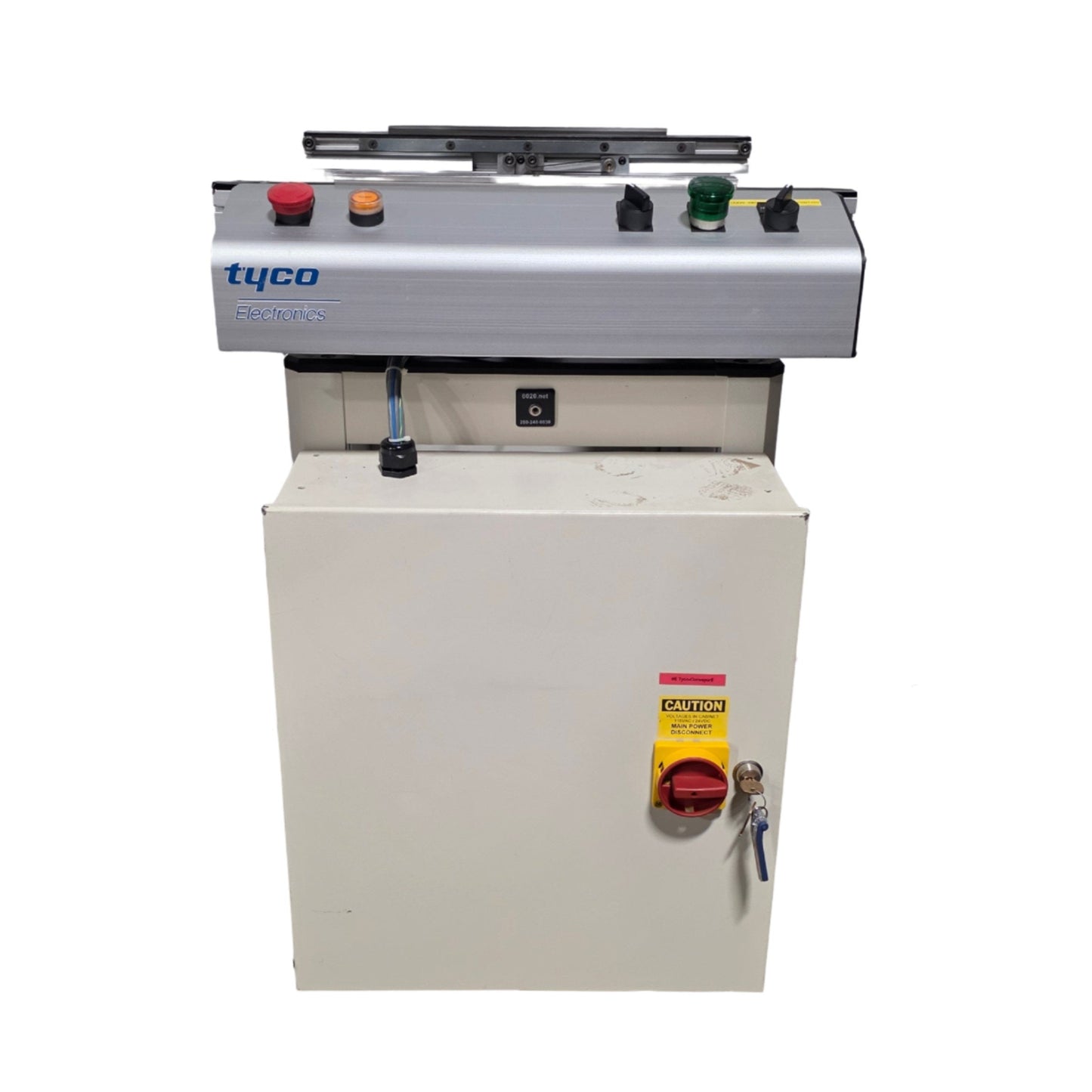 Used Tyco Electronics Adjustable Width Edge Belt Conveyor 24" long 0-20" Wide 120VAC