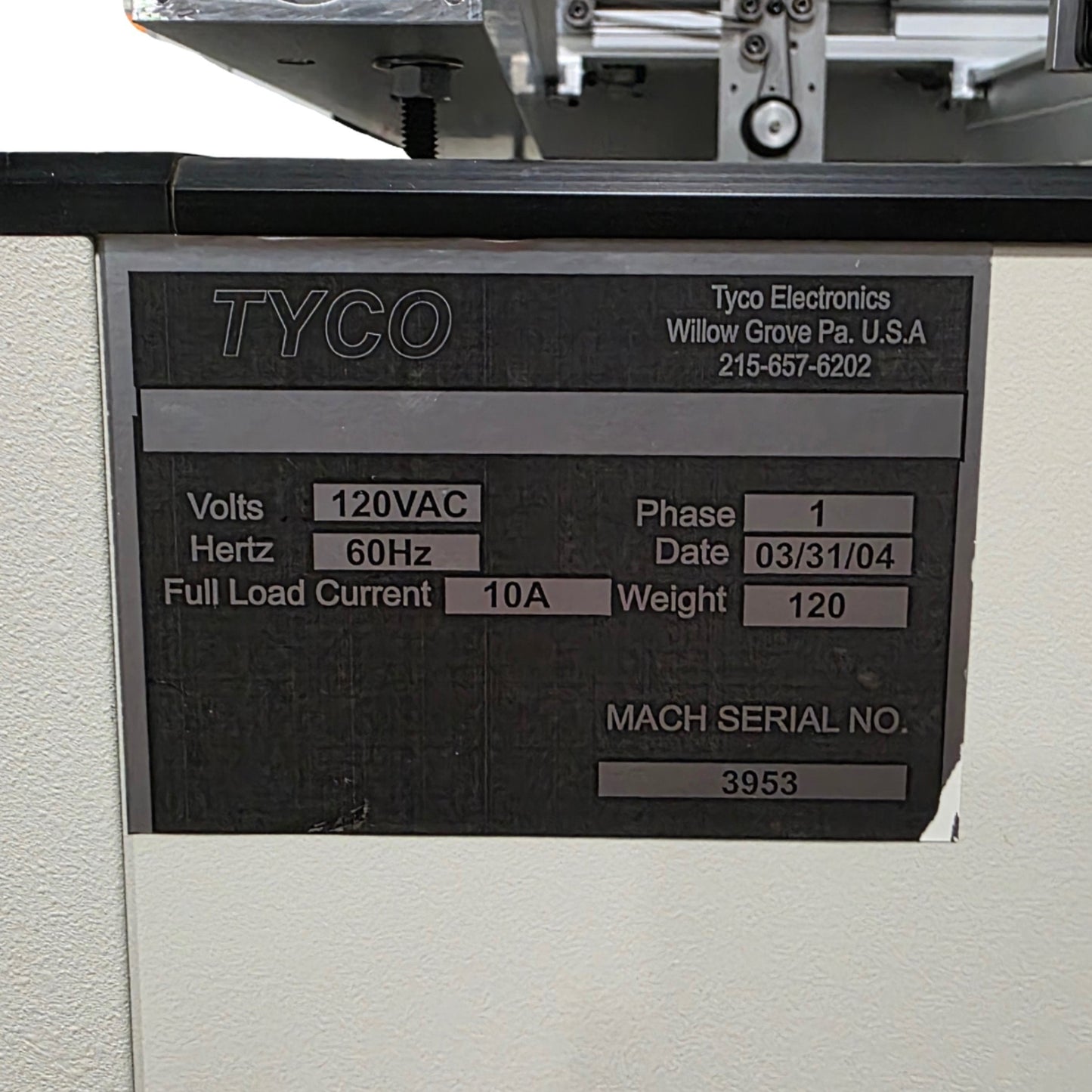 Used Tyco Electronics Adjustable Width Edge Belt Conveyor 24" long 0-20" Wide 120VAC