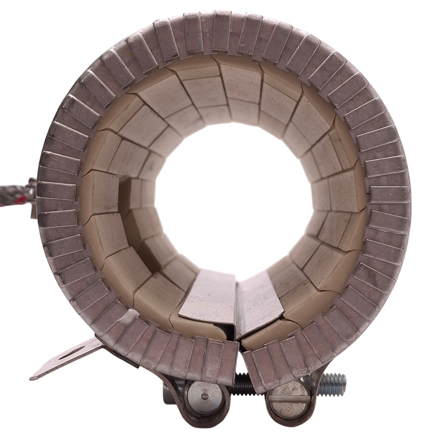 Used 170366-15 Ceramic Heater Band 460V 1715W, ø60mm ID, 141mm Length, 3-Pin Plug