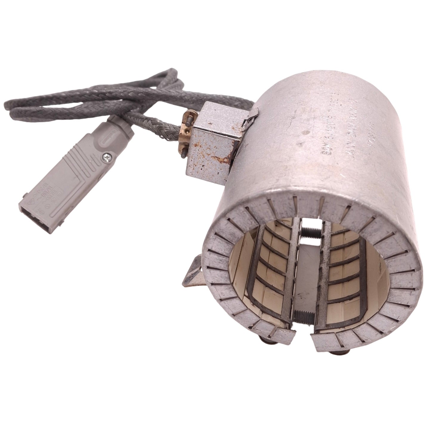 Used 1706111E Ceramic Heater Band 240V 1400W, ø60mm ID, 110mm Length, 3-Pin Plug