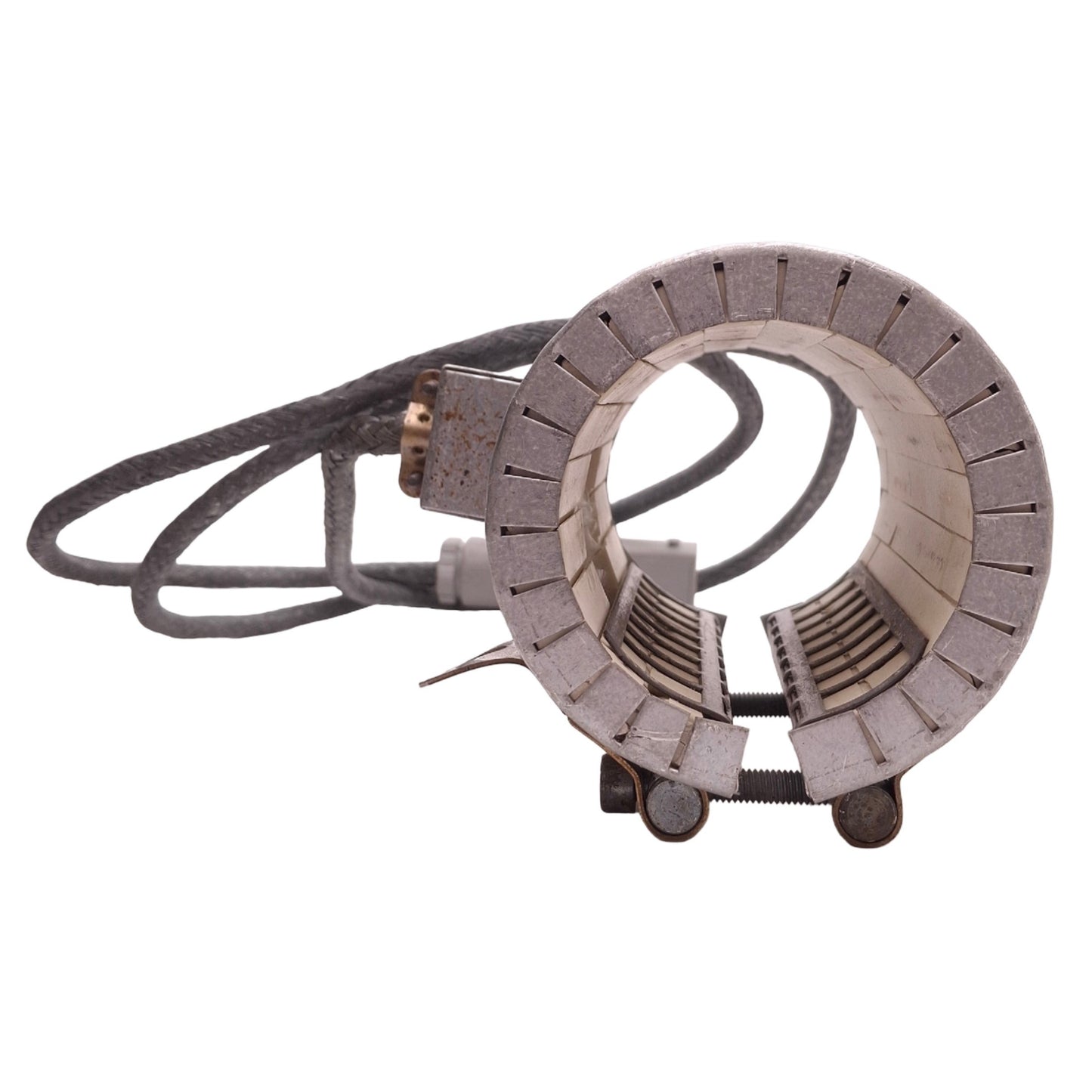 Used 1706111E Ceramic Heater Band 240V 1400W, ø60mm ID, 110mm Length, 3-Pin Plug