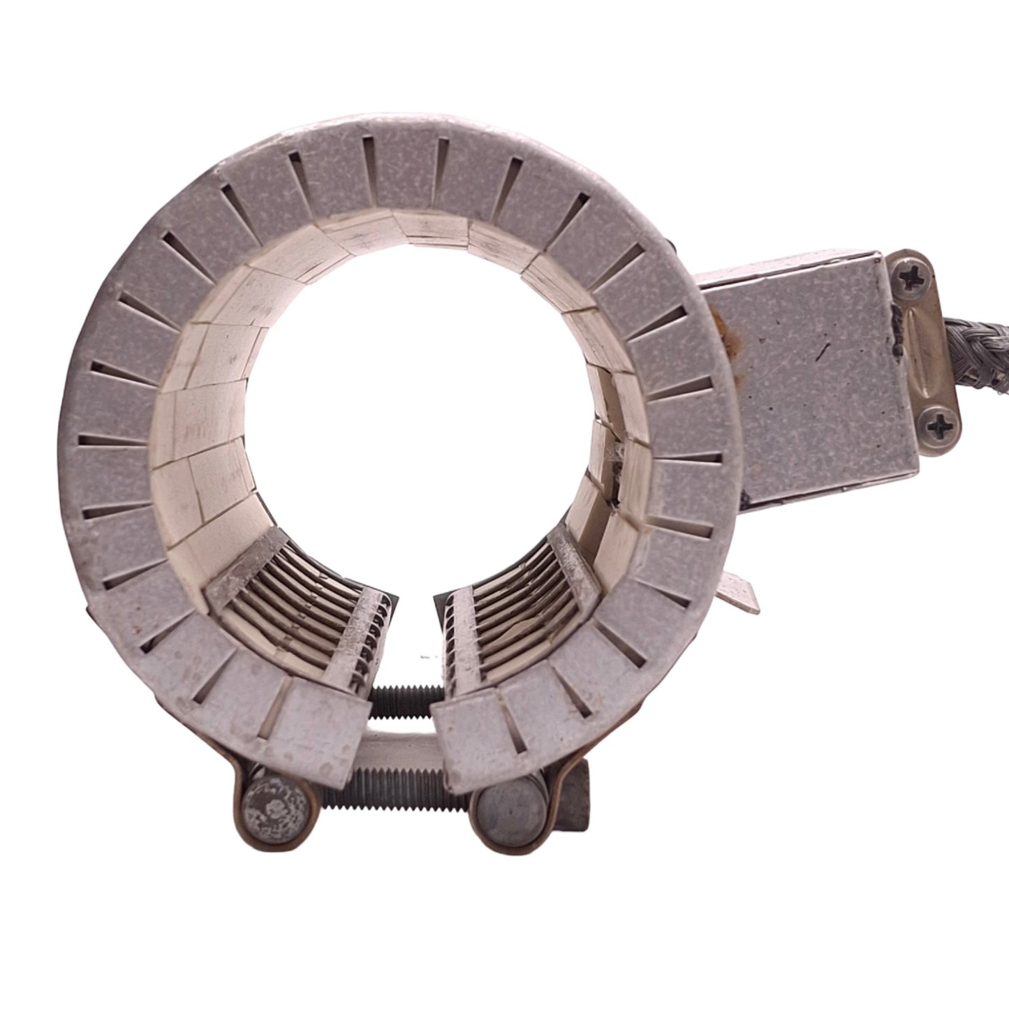 Used 1706111E Ceramic Heater Band 240V 1400W, ø60mm ID, 110mm Length, 3-Pin Plug