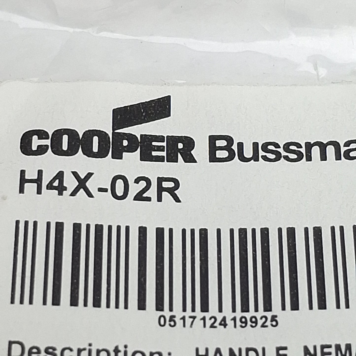 New Cooper Bussmann H4X-02R Disconnect Switch Handle, NEMA 1/3R/4/4X, 30/60/100A