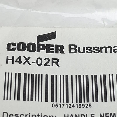 New Cooper Bussmann H4X-02R Disconnect Switch Handle, NEMA 1/3R/4/4X, 30/60/100A