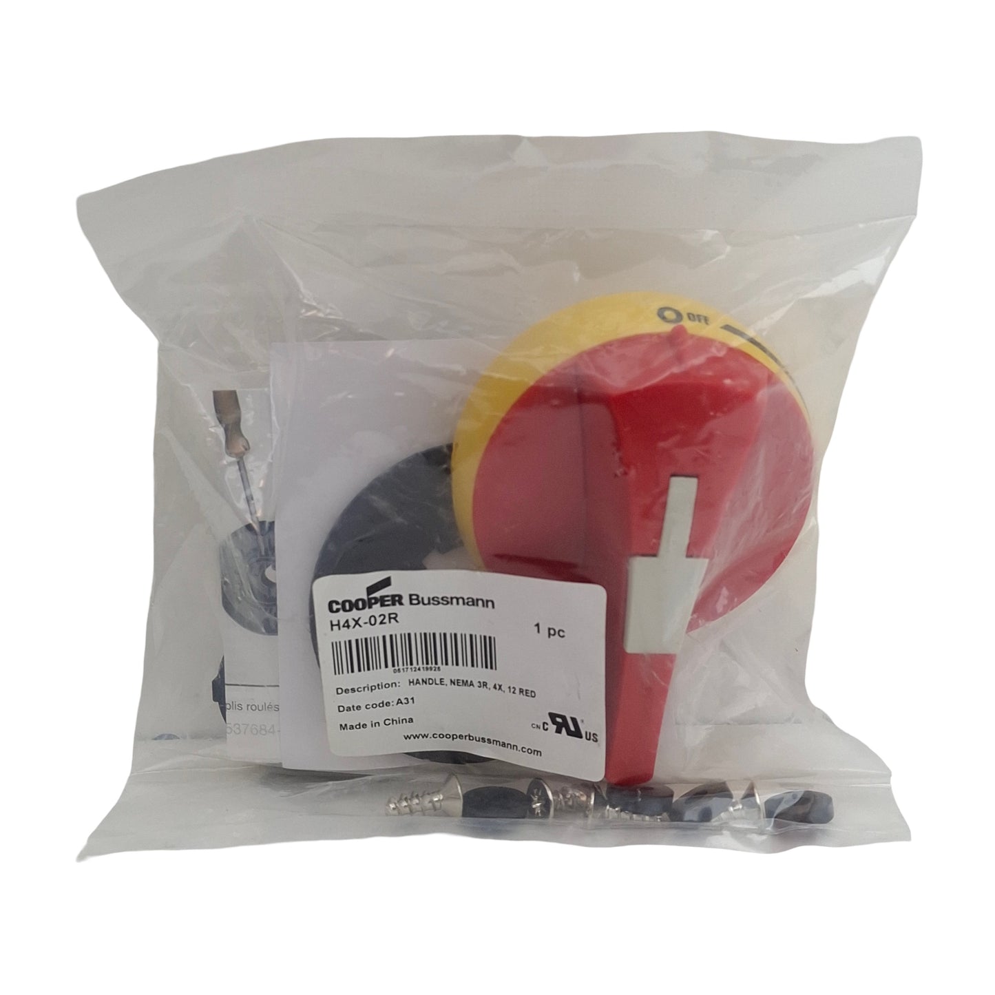 New Cooper Bussmann H4X-02R Disconnect Switch Handle, NEMA 1/3R/4/4X, 30/60/100A