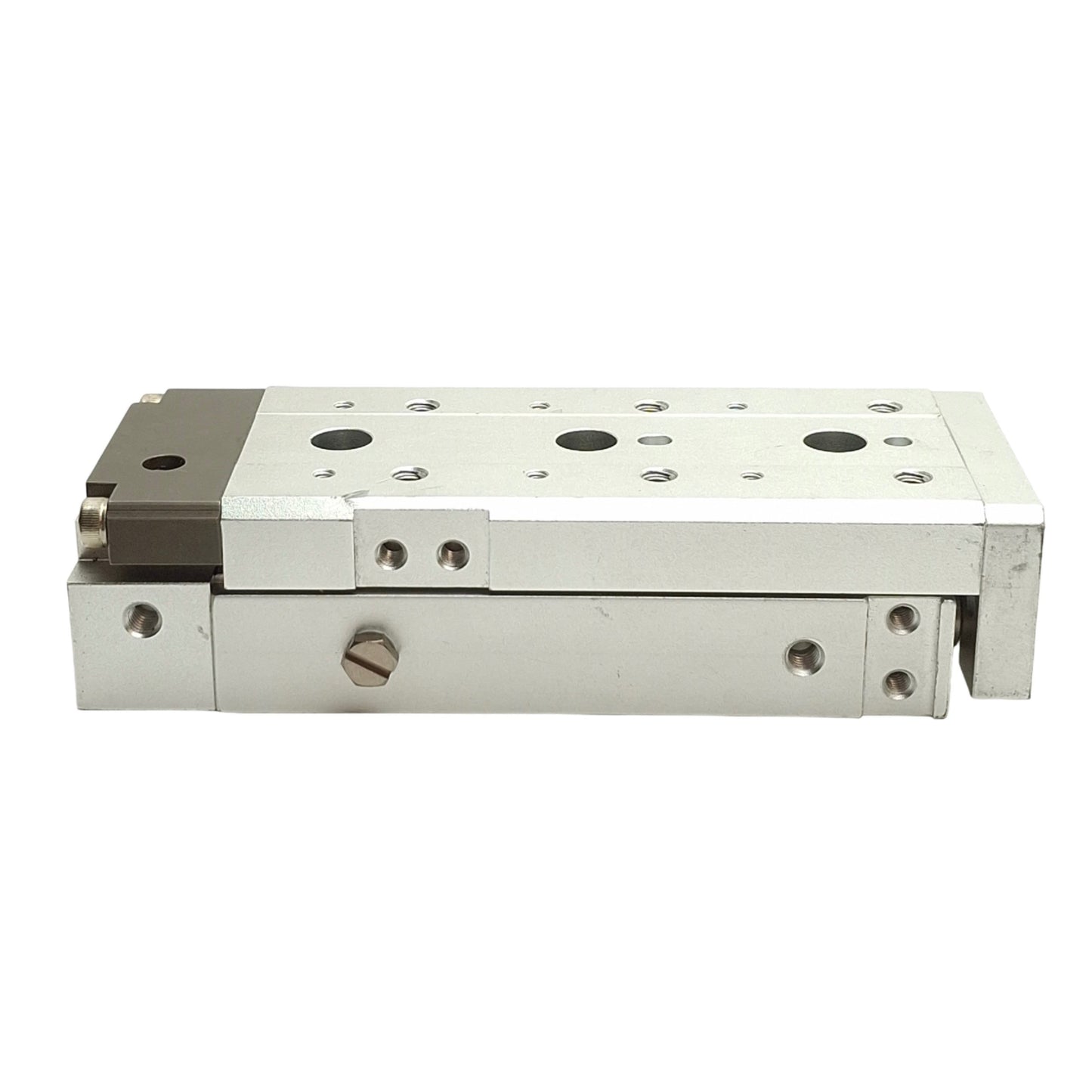 Used SMC MXS12-50R Pneumatic Slide Table, 12mm Bore, 50mm Stroke, M5 Port, End Lock