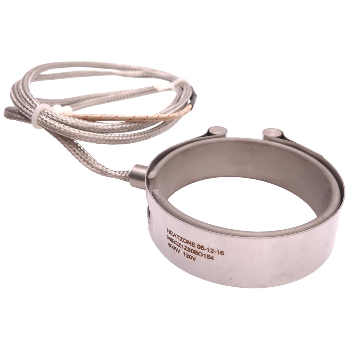 Used Heatzone MID3Z1Z50BO154 Heater Band 120V 400W, 1in length, ø3in ID, ø3.4in OD