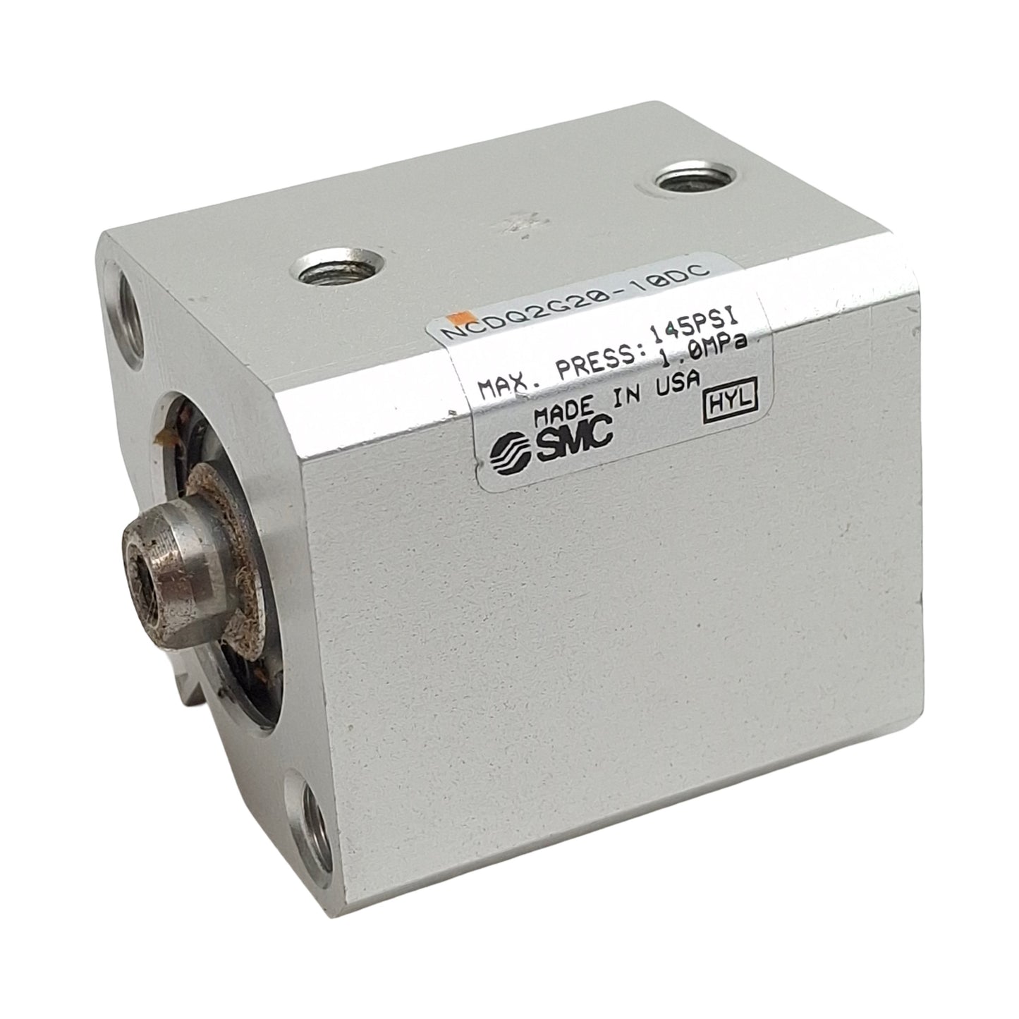 Used SMC NCDQ2G20-10DC Compact Cylinder, ø20mm Bore, 10mm Stroke, M5x0.8, 1.0MPa Max