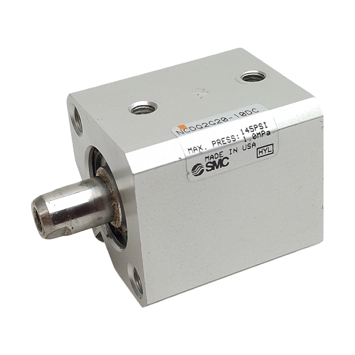 Used SMC NCDQ2G20-10DC Compact Cylinder, ø20mm Bore, 10mm Stroke, M5x0.8, 1.0MPa Max