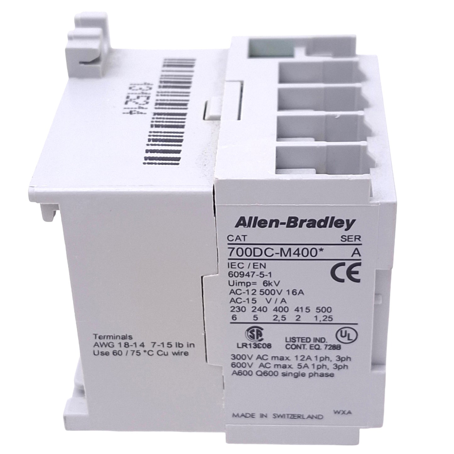 Used Allen Bradley 700DC-M400Z24 Mini Control Relay, 4NO, 300VAC 12A, 24VDC Coil