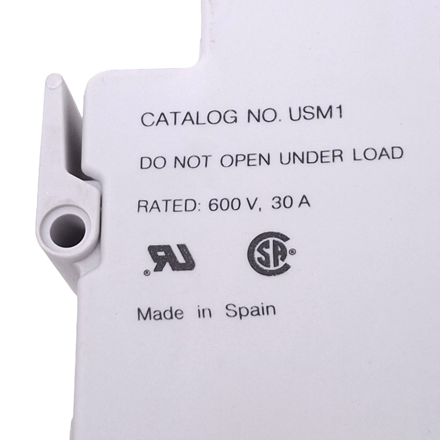 Used Lot of 2 Gould USM1 UltraSafe Midget Fuse Holders, 1-Pole, 600V 30A, DIN Rail