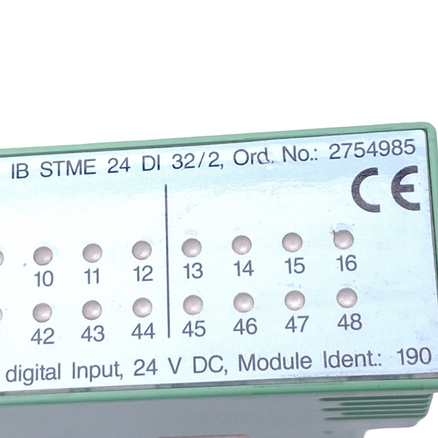 Used Phoenix Contact 2754985 IB STME 24 DI 32/2 I/O Module, 96-Pin Male, 32DI, 24VDC