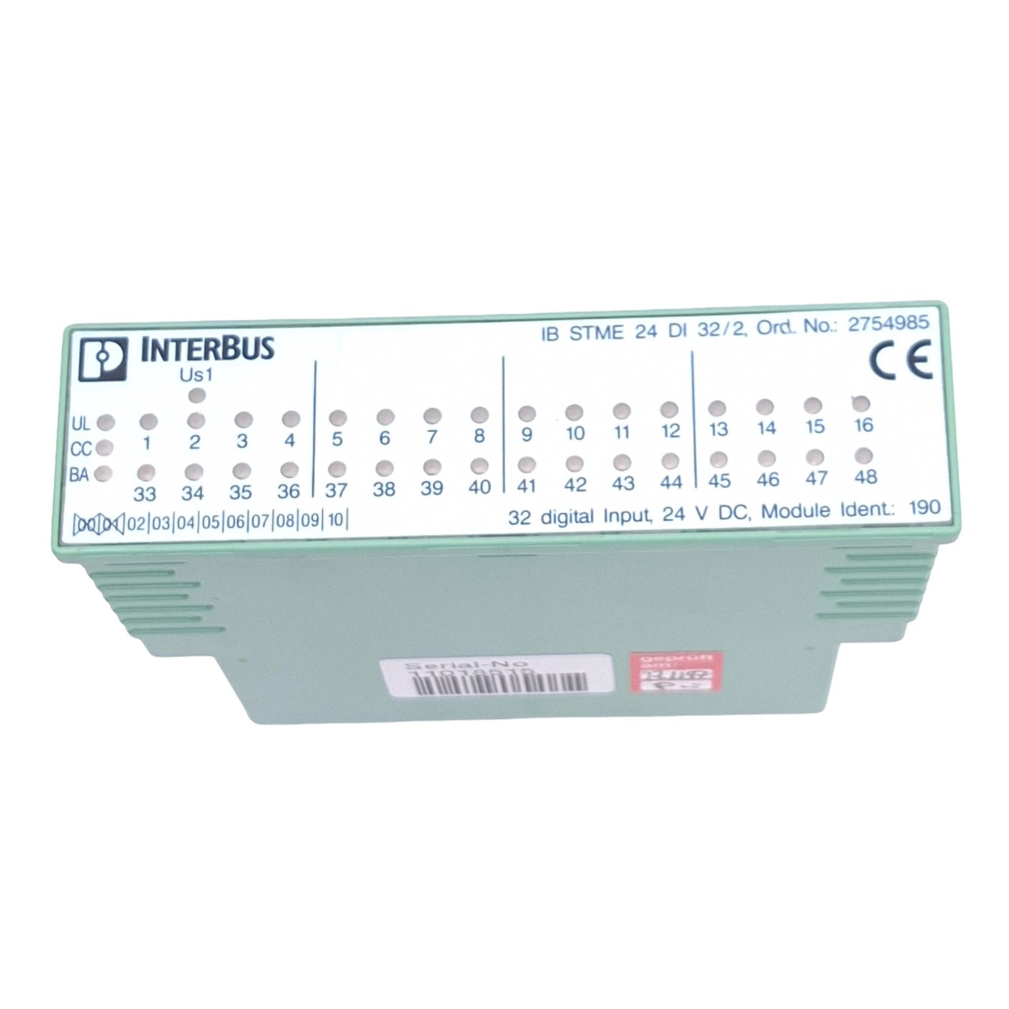Used Phoenix Contact 2754985 IB STME 24 DI 32/2 I/O Module, 96-Pin Male, 32DI, 24VDC
