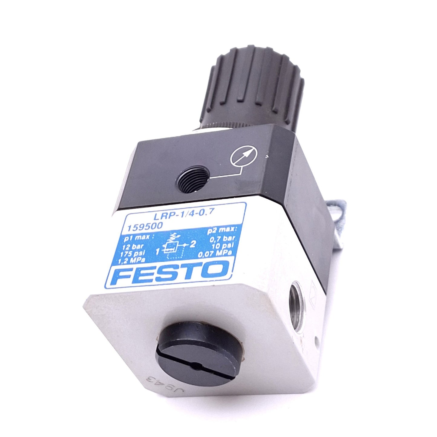 Used Festo LRP-1/4-0.7 Precision Pneumatic Regulator, 1/4" NPT, 175psi In, 10psi Out