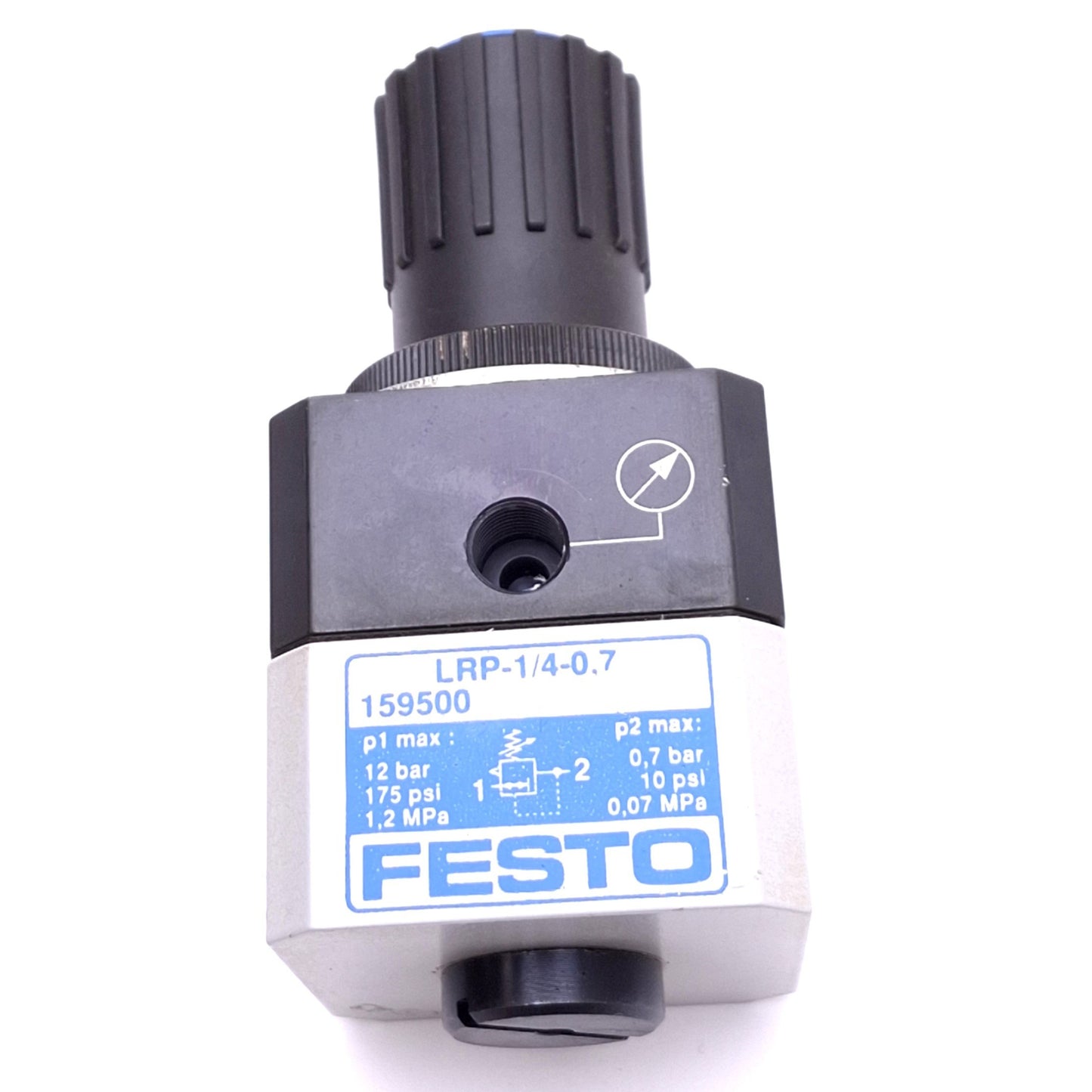 Used Festo LRP-1/4-0.7 Precision Pneumatic Regulator, 1/4" NPT, 175psi In, 10psi Out