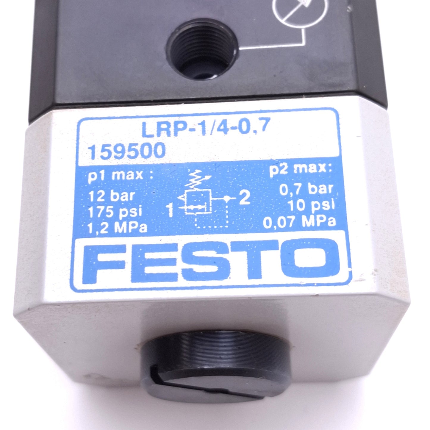 Used Festo LRP-1/4-0.7 Precision Pneumatic Regulator, 1/4" NPT, 175psi In, 10psi Out