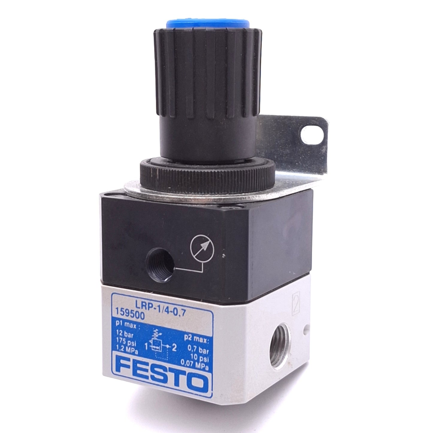 Used Festo LRP-1/4-0.7 Precision Pneumatic Regulator, 1/4" NPT, 175psi In, 10psi Out