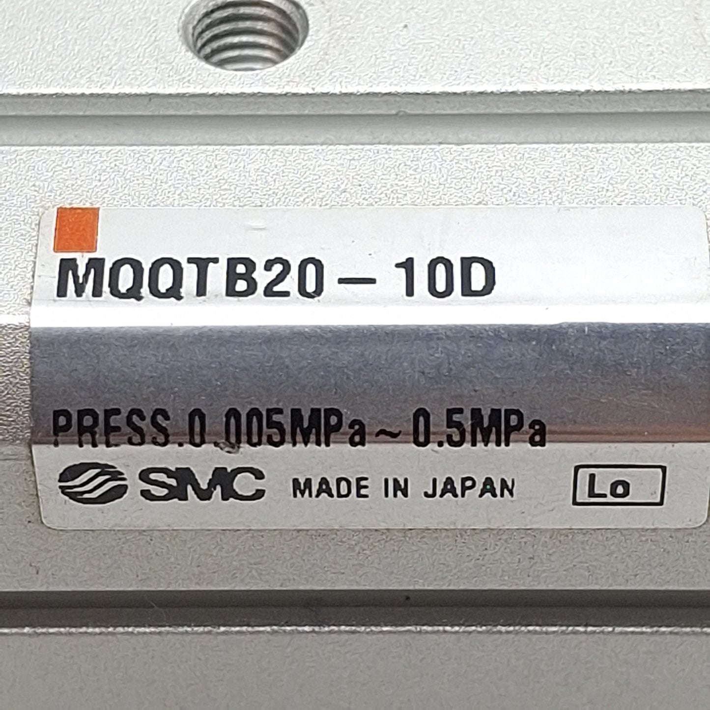 Used SMC MQQTB20-10D Low Friction Compact Cylinder ø20mm Bore 10mm Stroke, M5, 0.5MPa