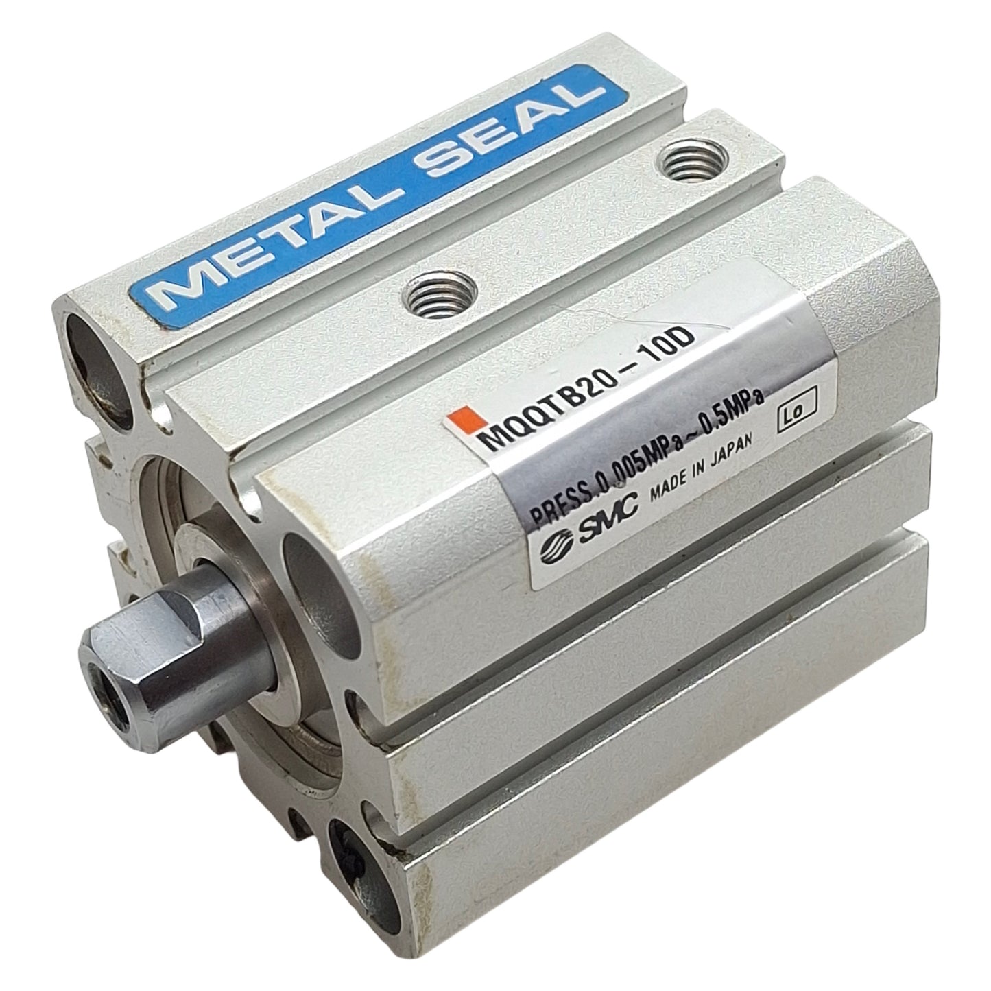 Used SMC MQQTB20-10D Low Friction Compact Cylinder ø20mm Bore 10mm Stroke, M5, 0.5MPa