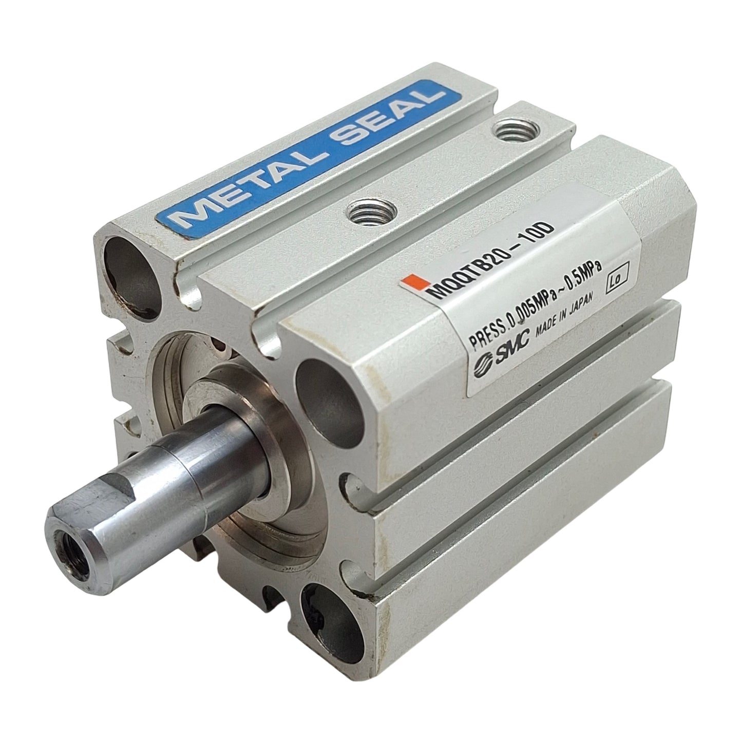 Used SMC MQQTB20-10D Low Friction Compact Cylinder ø20mm Bore 10mm Stroke, M5, 0.5MPa