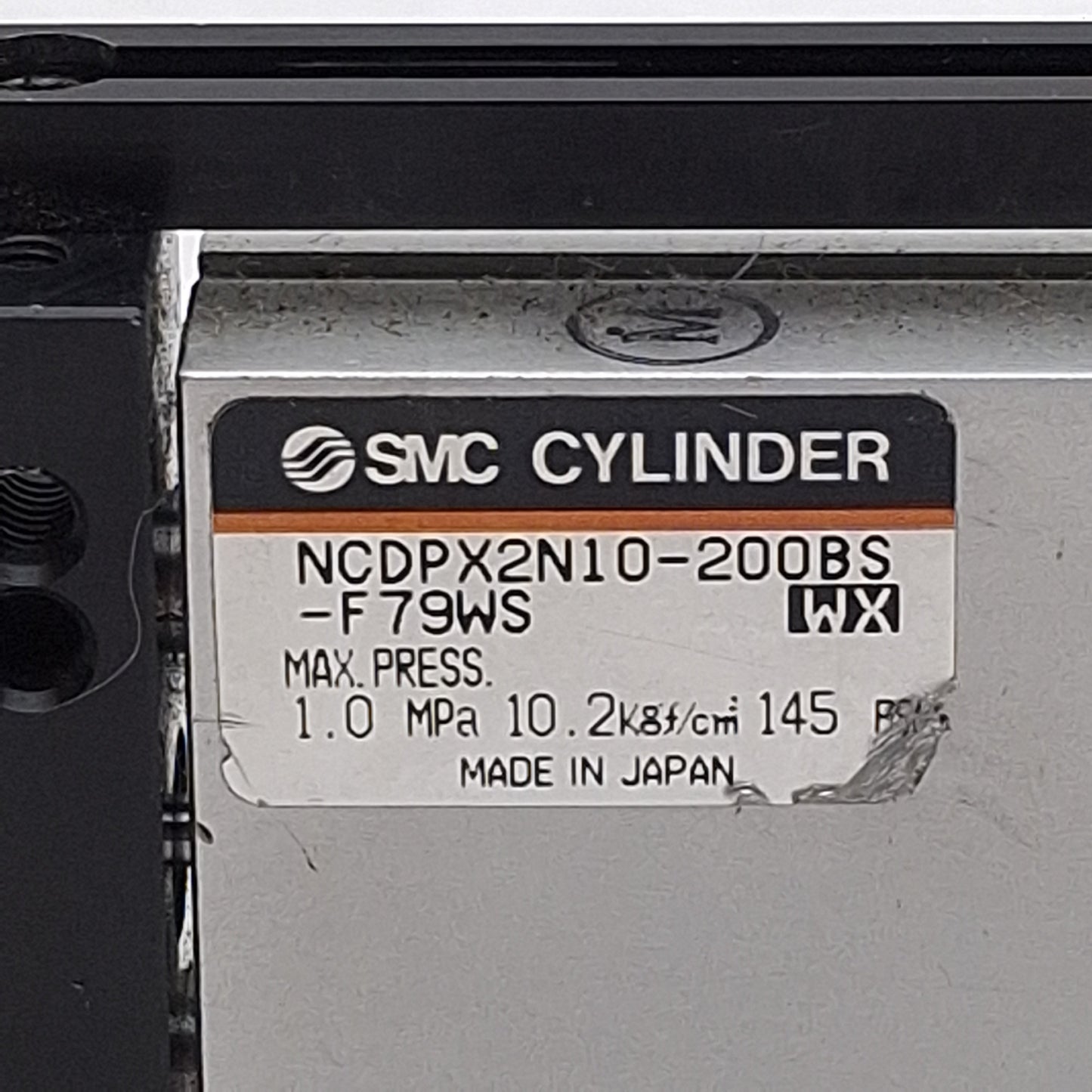 Used SMC NCDPX2N10-200BS Pneumatic Slide Unit ø3/8in Bore, 2in Stroke, #10-32, 145psi