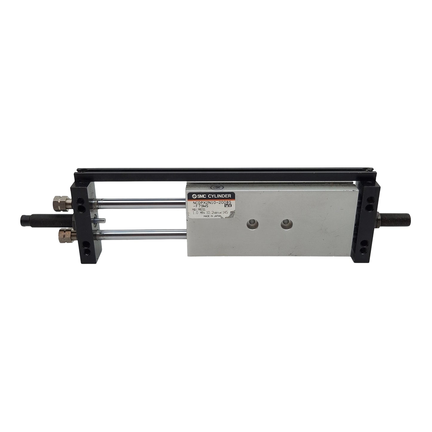 Used SMC NCDPX2N10-200BS Pneumatic Slide Unit ø3/8in Bore, 2in Stroke, #10-32, 145psi