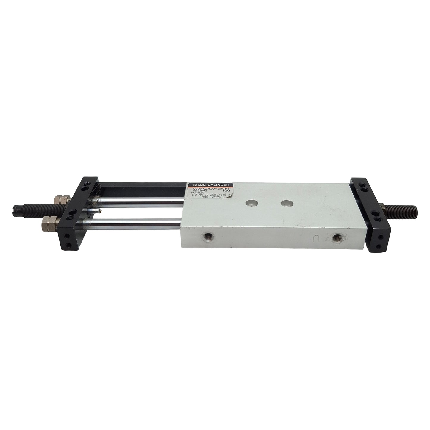 Used SMC NCDPX2N10-200BS Pneumatic Slide Unit ø3/8in Bore, 2in Stroke, #10-32, 145psi