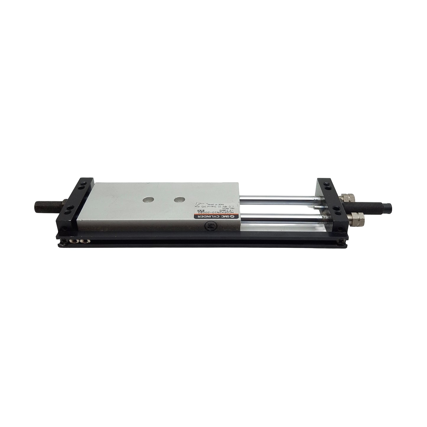 Used SMC NCDPX2N10-200BS Pneumatic Slide Unit ø3/8in Bore, 2in Stroke, #10-32, 145psi