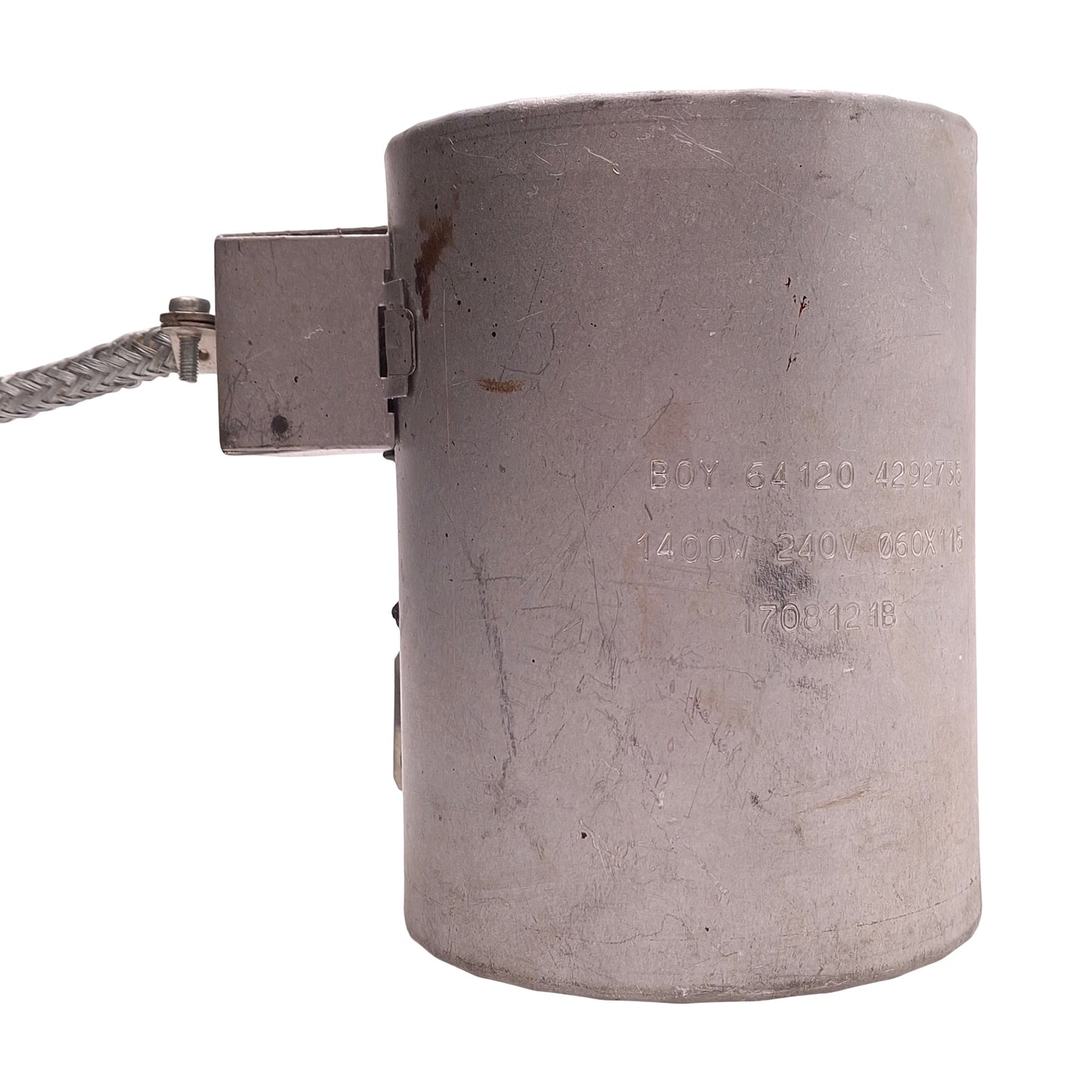 Used 1708121B Ceramic Heater Band 240V 1400W, ø60mm ID, 115mm Length, 3-Pin Plug