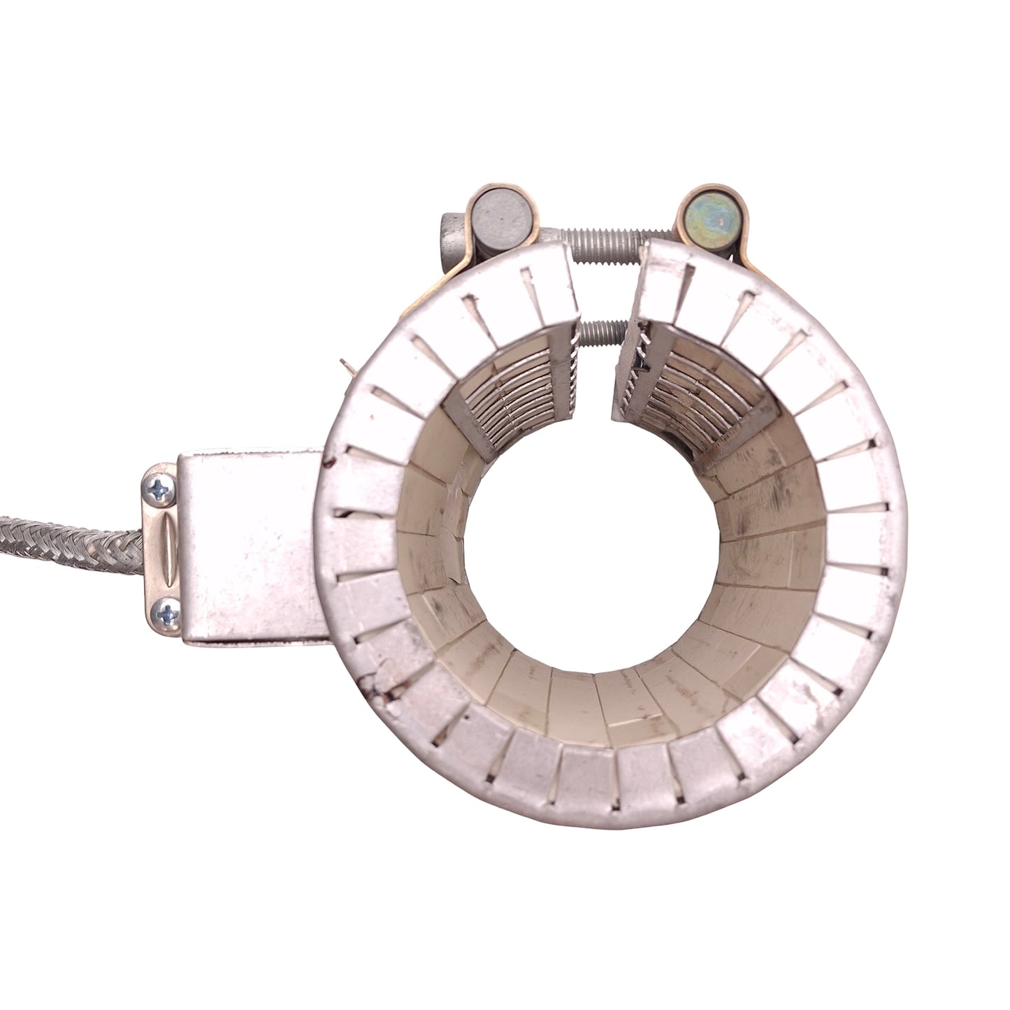 Used 1708121B Ceramic Heater Band 240V 1400W, ø60mm ID, 115mm Length, 3-Pin Plug