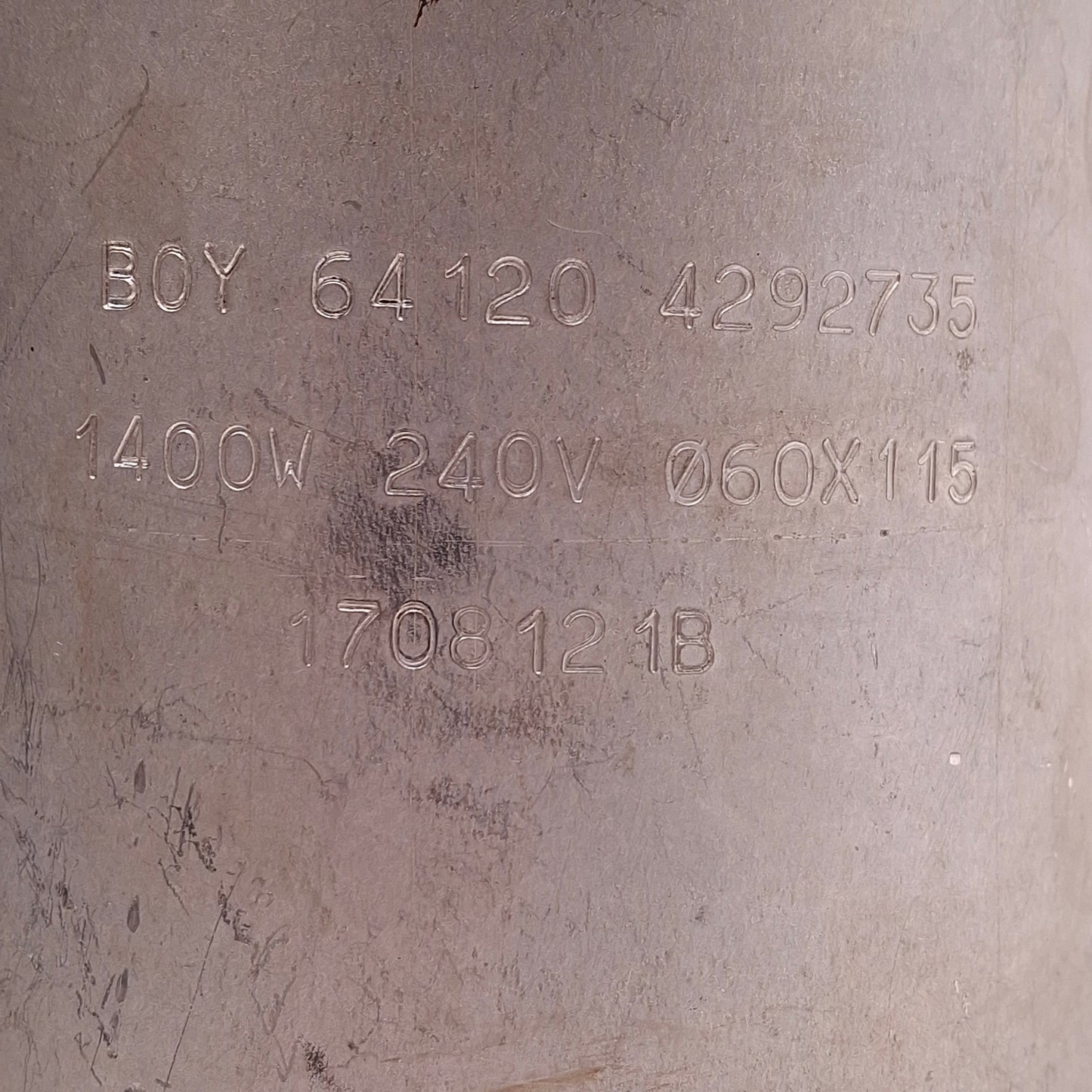 Used 1708121B Ceramic Heater Band 240V 1400W, ø60mm ID, 115mm Length, 3-Pin Plug