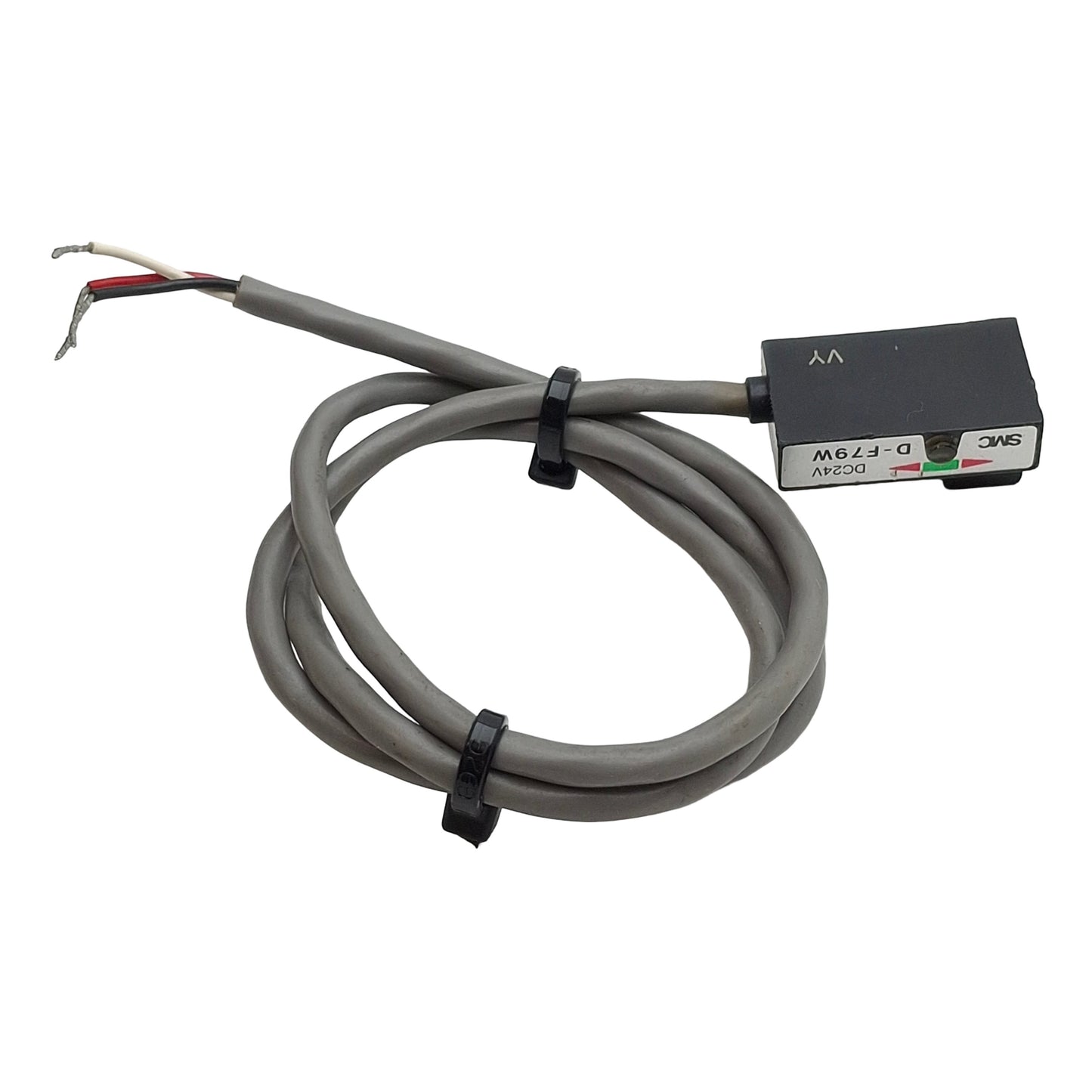 New – Open box SMC D-F79W Solid-State Auto Switch, NPN, 5/12/24VDC, 40mA, 3-Wire Leads, 0.5m