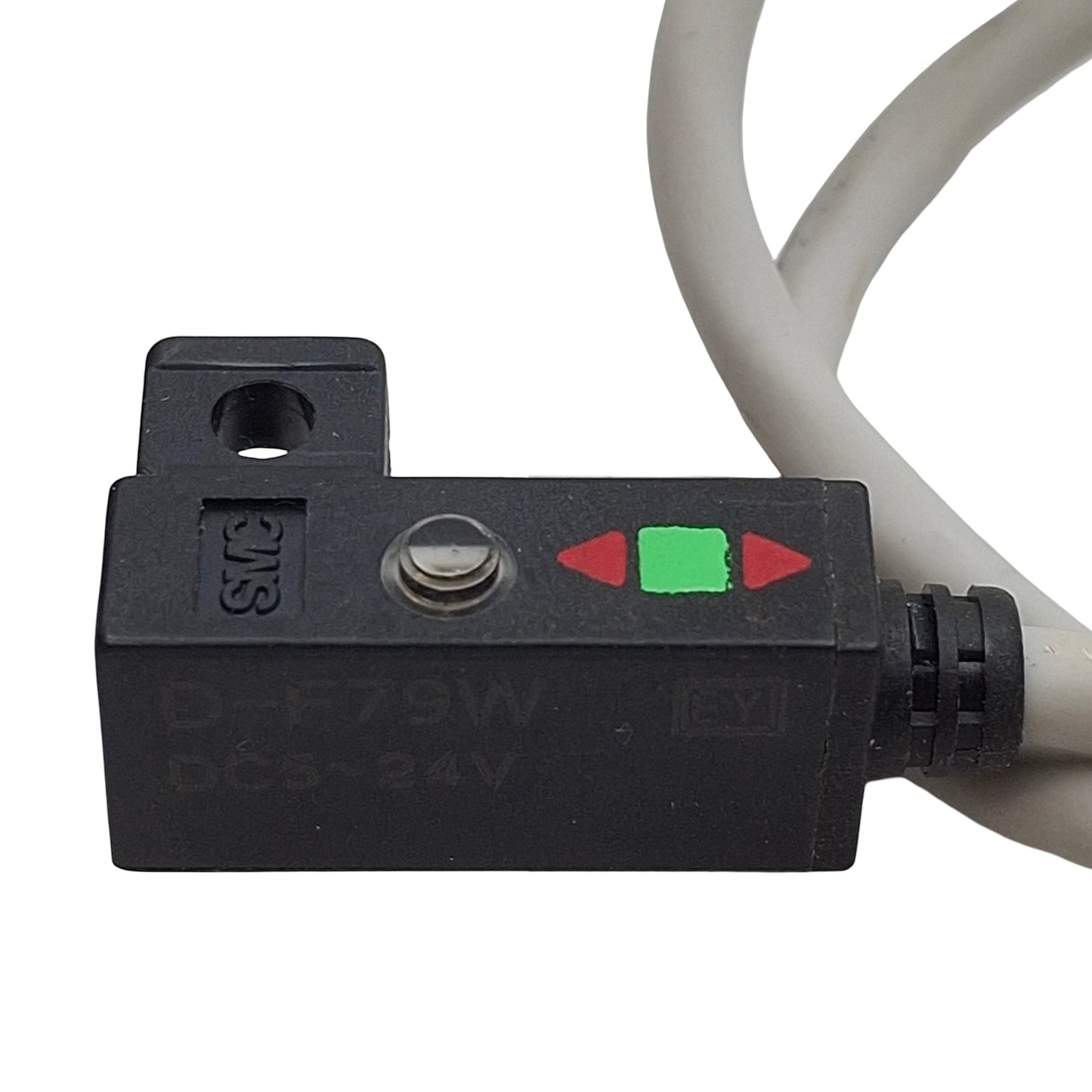 Used SMC D-F79W Solid-State Auto Switch, NPN, 5/12/24VDC, 40mA, 3-Wire Leads, 0.4m