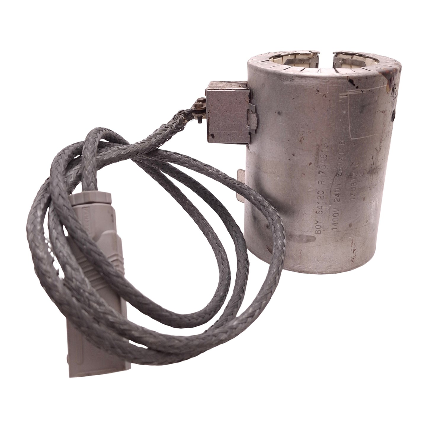 Used 1708121C Ceramic Heater Band 240V 1400W, ø60mm ID, 115mm Length, 3-Pin Plug