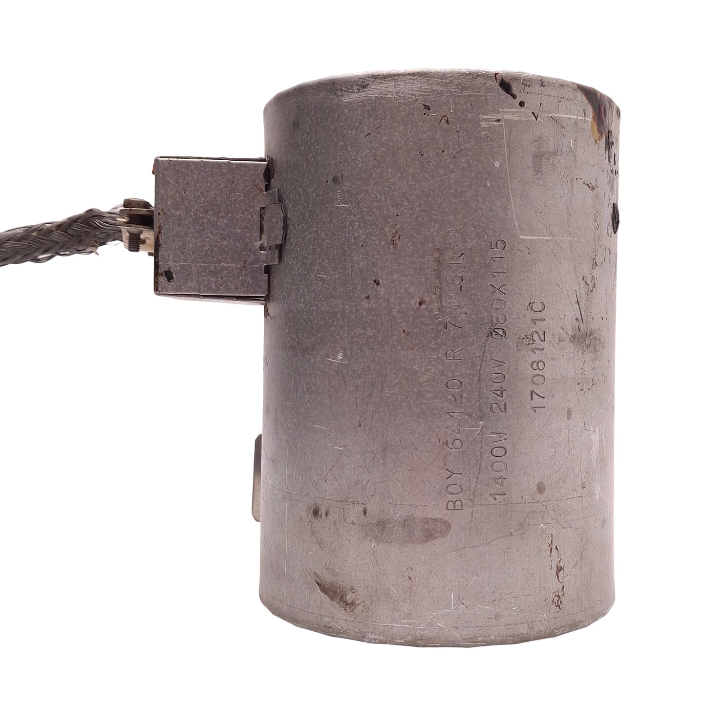 Used 1708121C Ceramic Heater Band 240V 1400W, ø60mm ID, 115mm Length, 3-Pin Plug