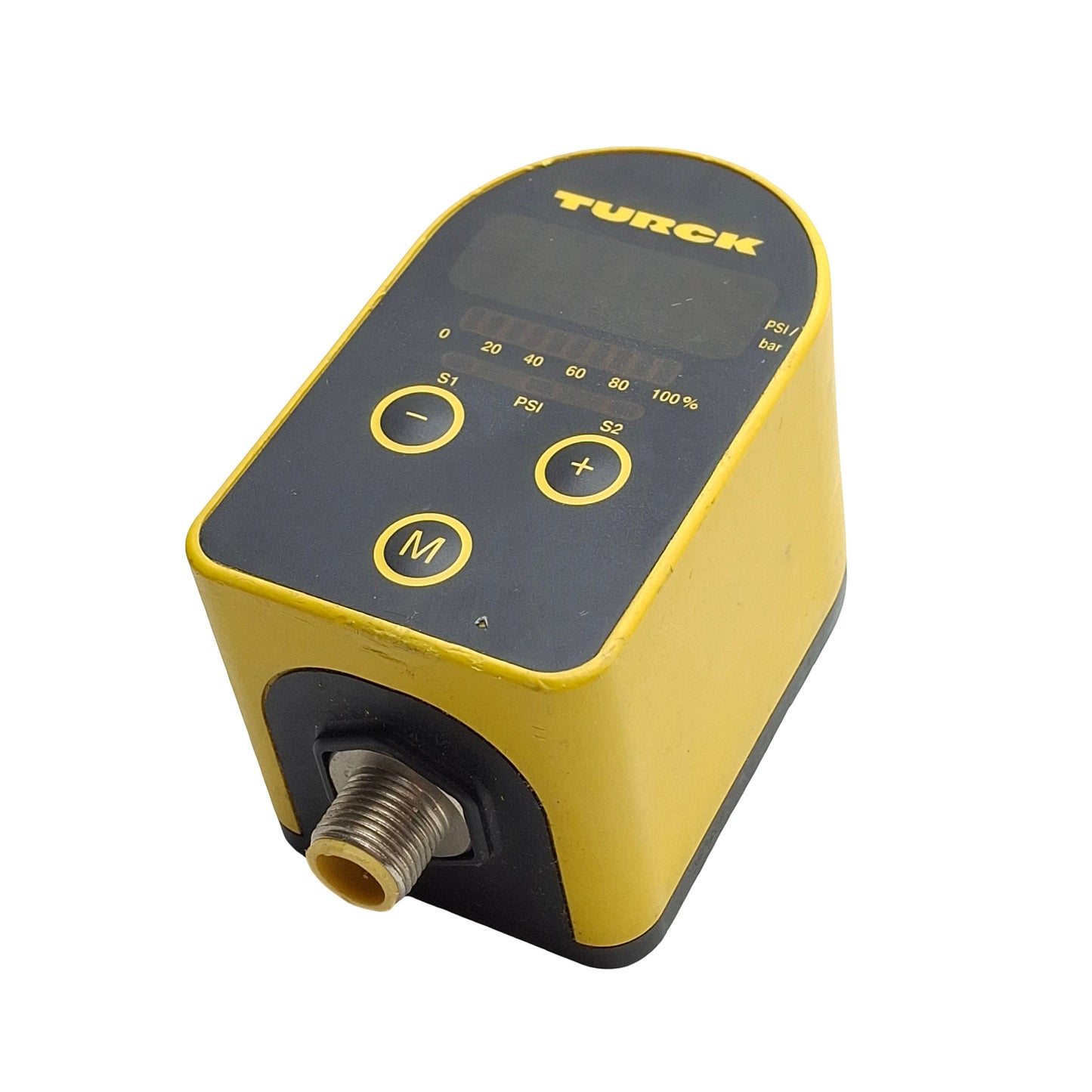 Used Turck PC100-Gi1/4A4P-2AP8X-H1141 Pressure Transmitter, 0-100bar, 15-30VDC, 200mA