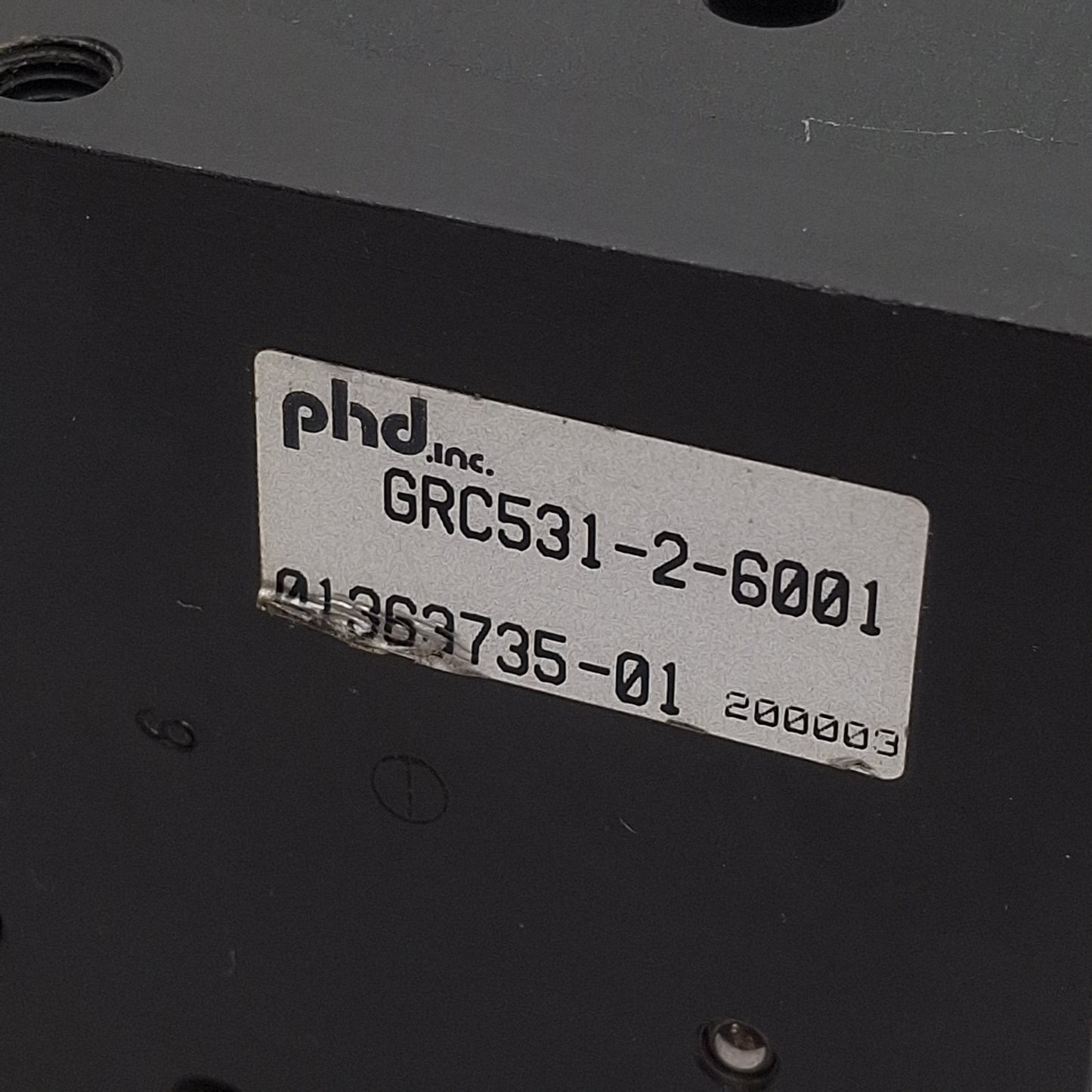 Used PHD GRC531-2-6001 Rotary Parallel Pneumatic Gripper, 1in Bore, 0.94in Travel