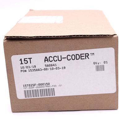 New Encoder Products 15T-02SF-2500NV1ROC-F03-S1 Accu-Coder Rotary Encoder, 2500 CPR