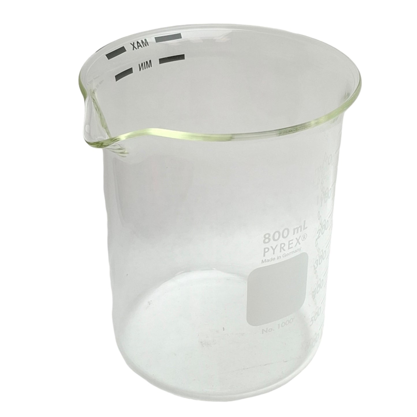 New Lot of 6 Corning 1000-800 Pryex Low Form Dual Scale Griffin Beaker, 800mL