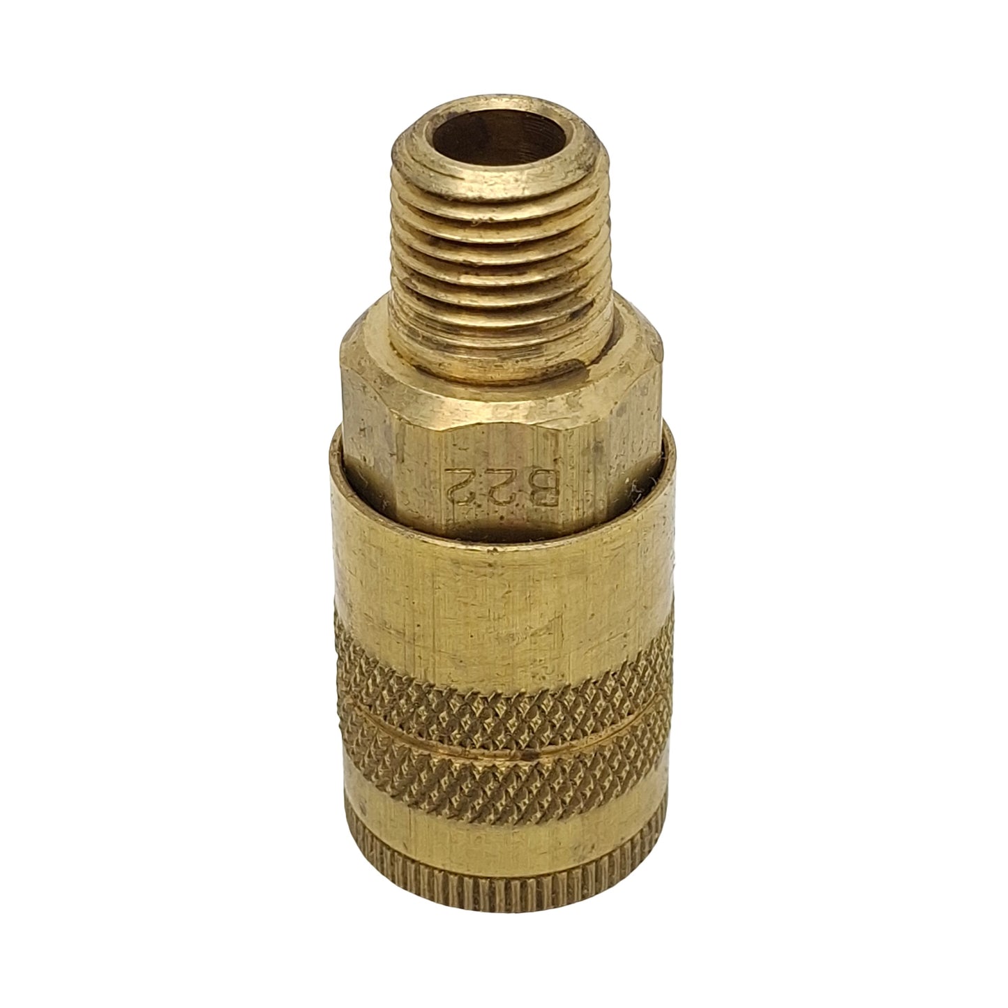 Used Lot of 2 Parker B22 Quick-Connect Pneumatic Coupler, 1/4in Male NPT x 1/4in Body