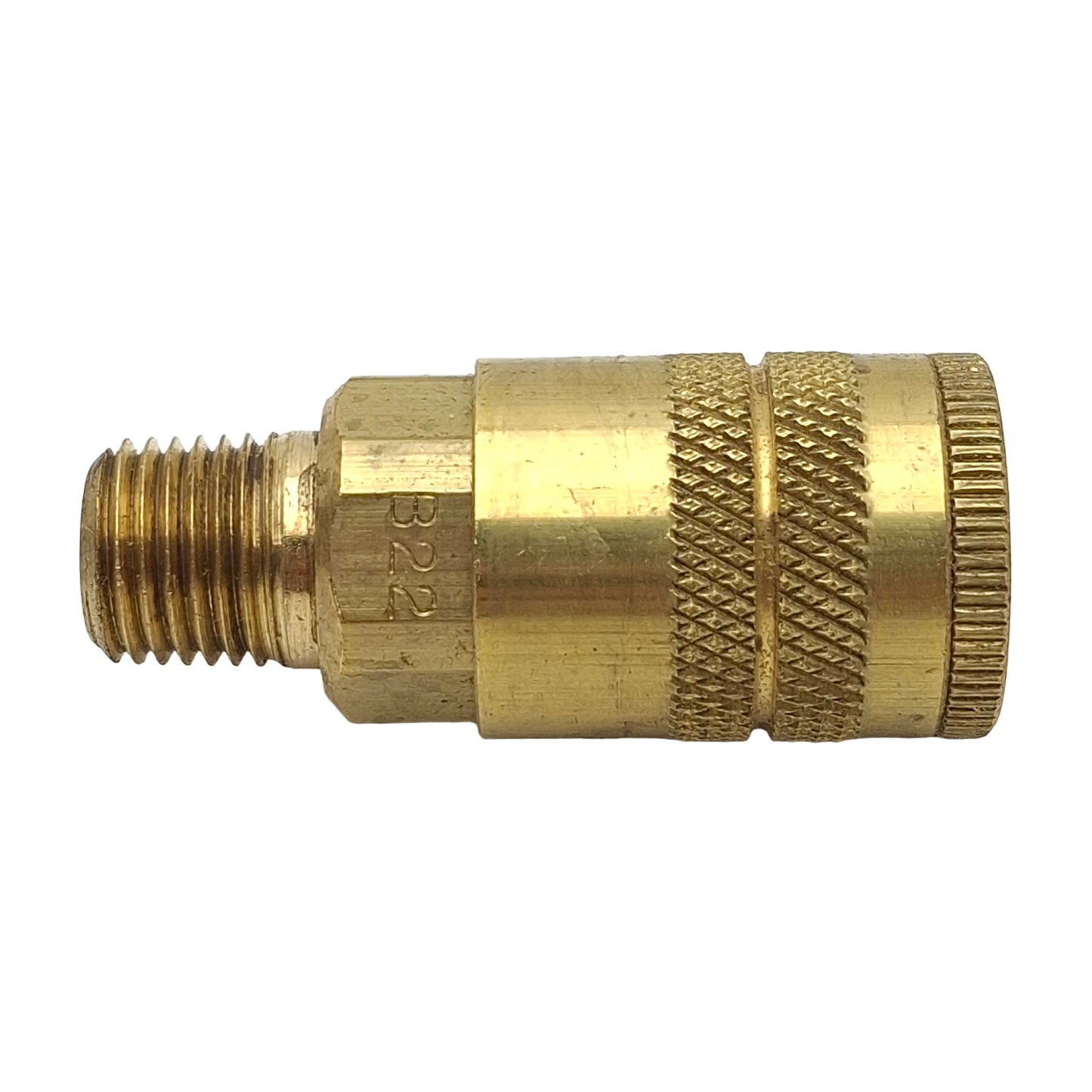 Used Lot of 2 Parker B22 Quick-Connect Pneumatic Coupler, 1/4in Male NPT x 1/4in Body