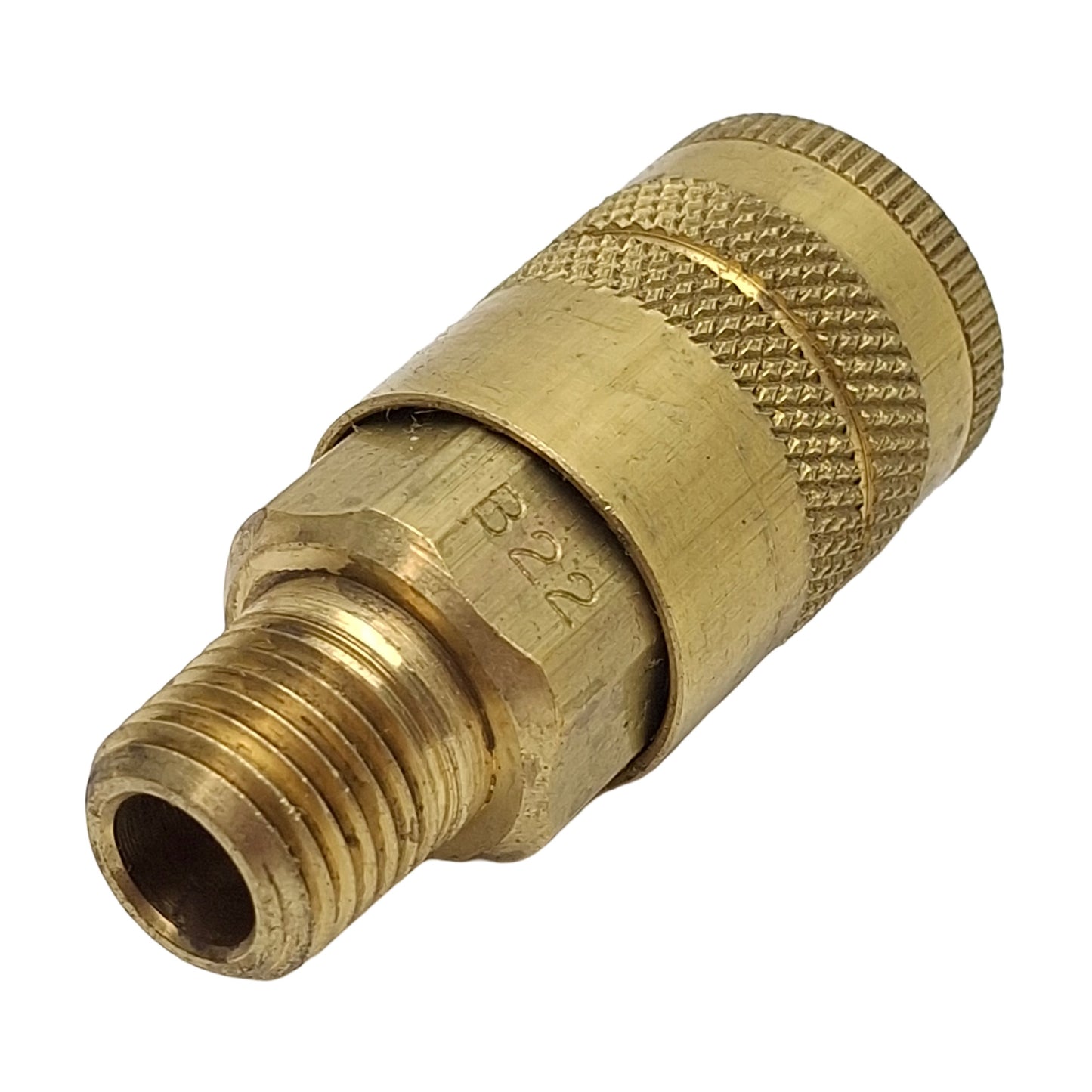 Used Lot of 2 Parker B22 Quick-Connect Pneumatic Coupler, 1/4in Male NPT x 1/4in Body