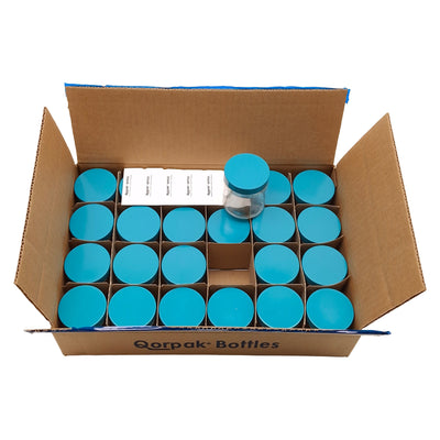 New Lot of 24 Qorpak GLC-01636 Green Cap Glass Sampling Jar, 120mL, ø60mm x 69mm