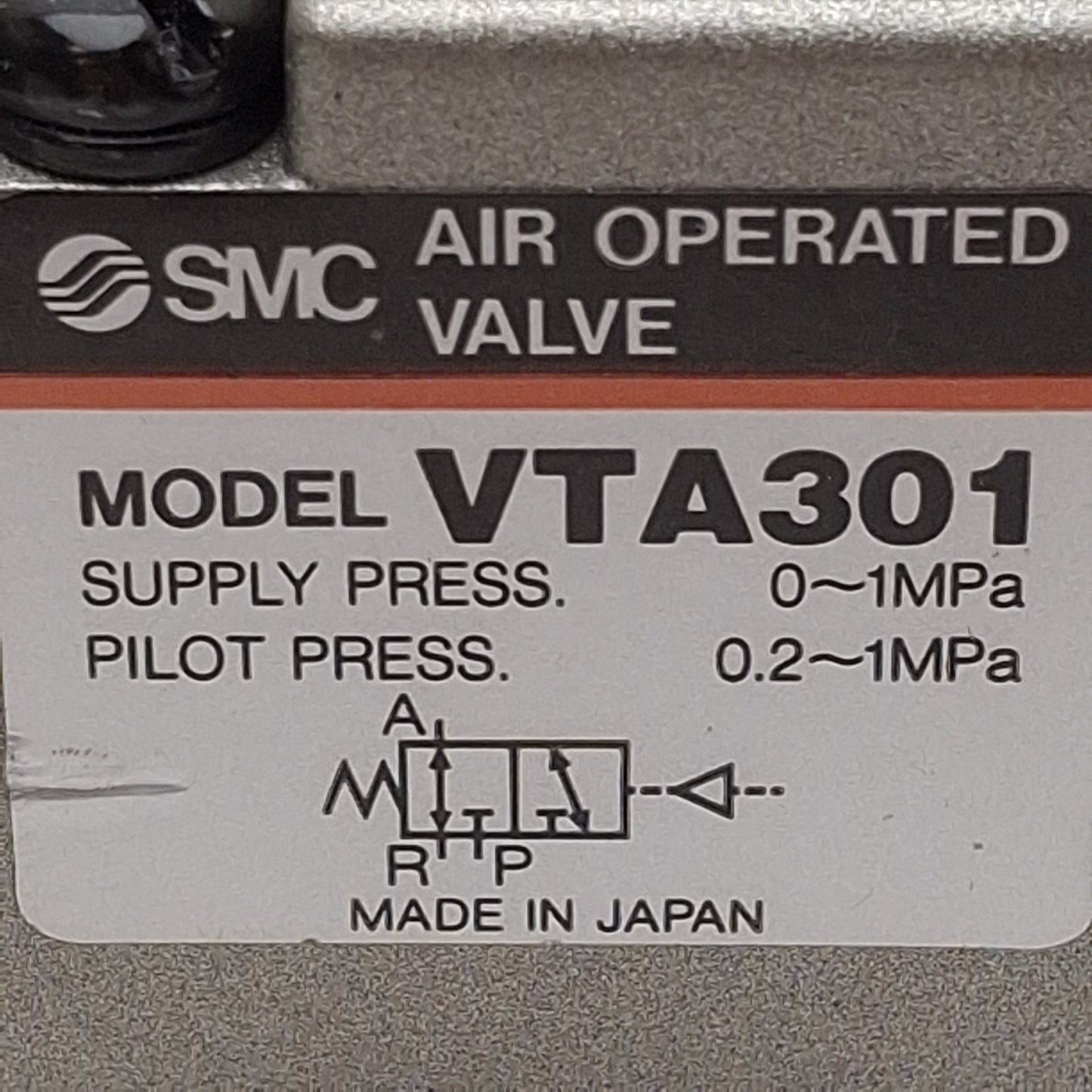 Used SMC VTA301 Pneumatic Valve, 3-Way, 1/8in NPT, 0-1.0MPa, 0.2-1.0MPa Pilot