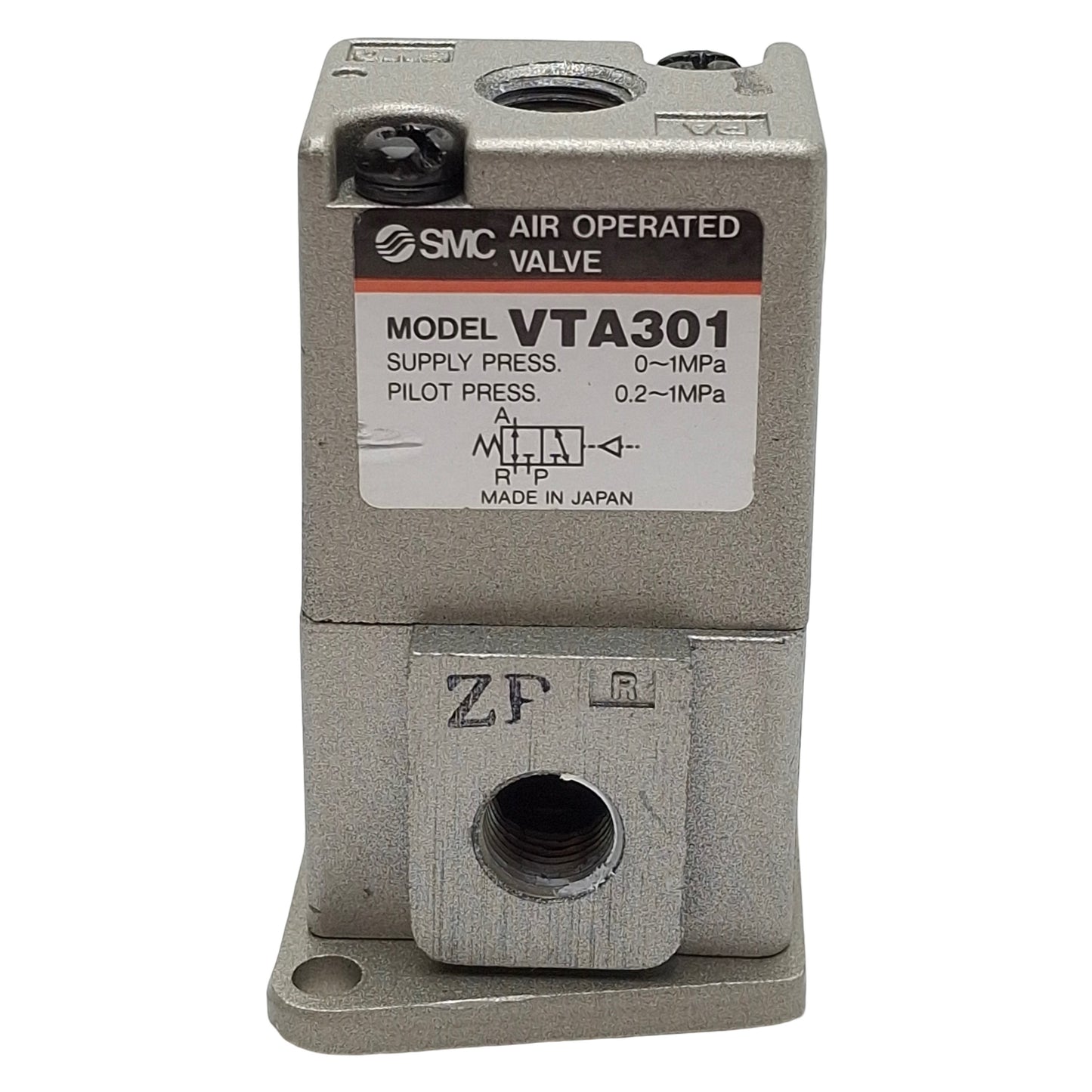 Used SMC VTA301 Pneumatic Valve, 3-Way, 1/8in NPT, 0-1.0MPa, 0.2-1.0MPa Pilot