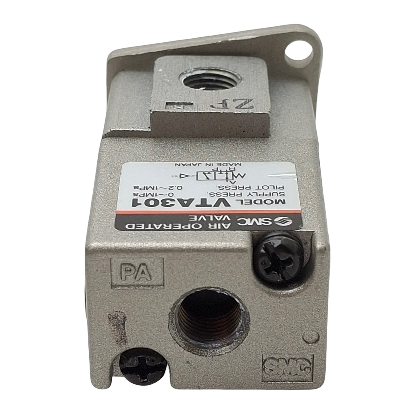 Used SMC VTA301 Pneumatic Valve, 3-Way, 1/8in NPT, 0-1.0MPa, 0.2-1.0MPa Pilot