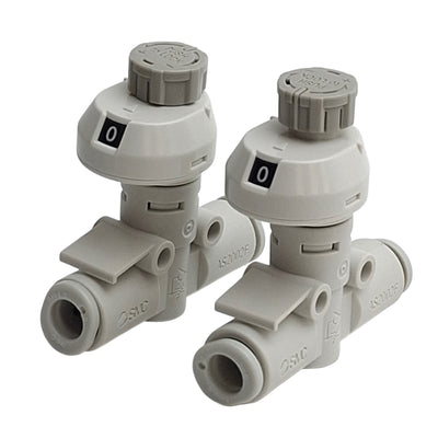 New – Open box Lot of 2 SMC AS2002F-6 Inline Flow Controller Fitting, ø6mm P2C, Push Lock