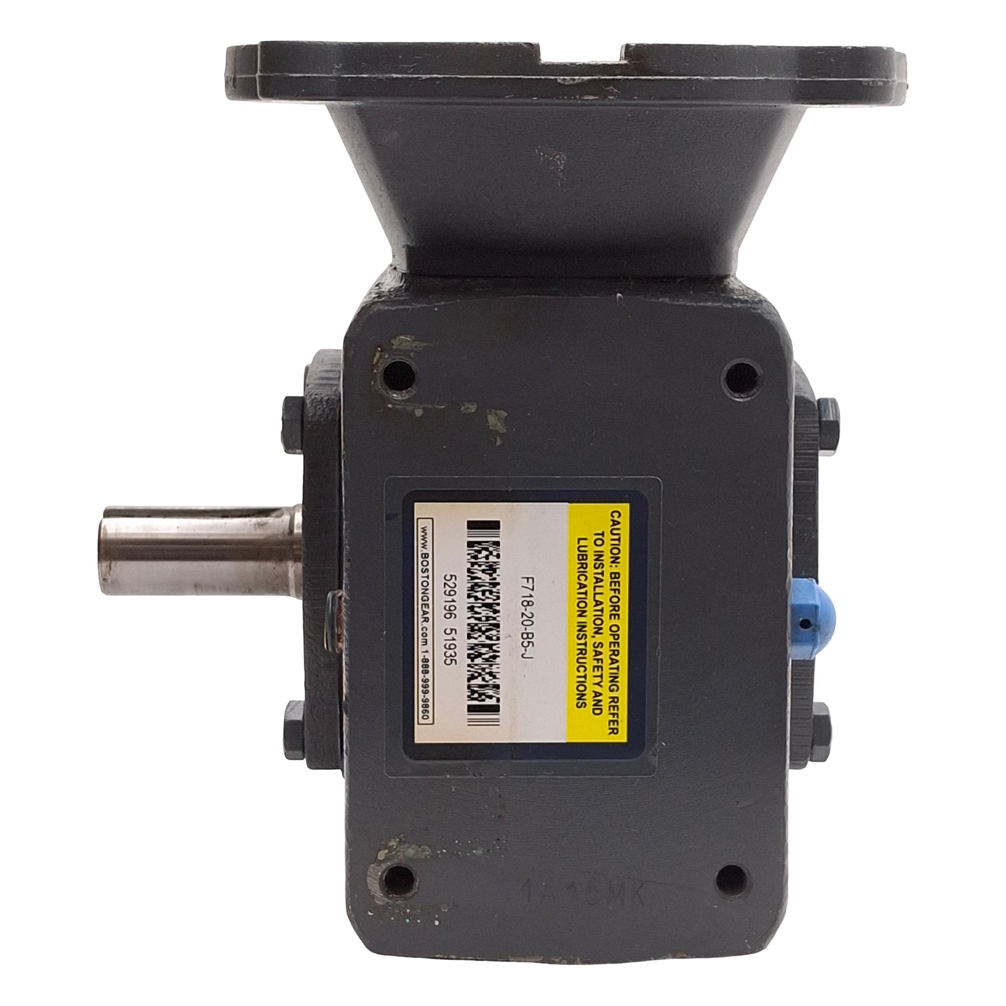 Used Boston Gear F718-20-B5-J Worm Speed Reducer, 20:1, 5/8" Bore, 7/8" Shaft, 56C