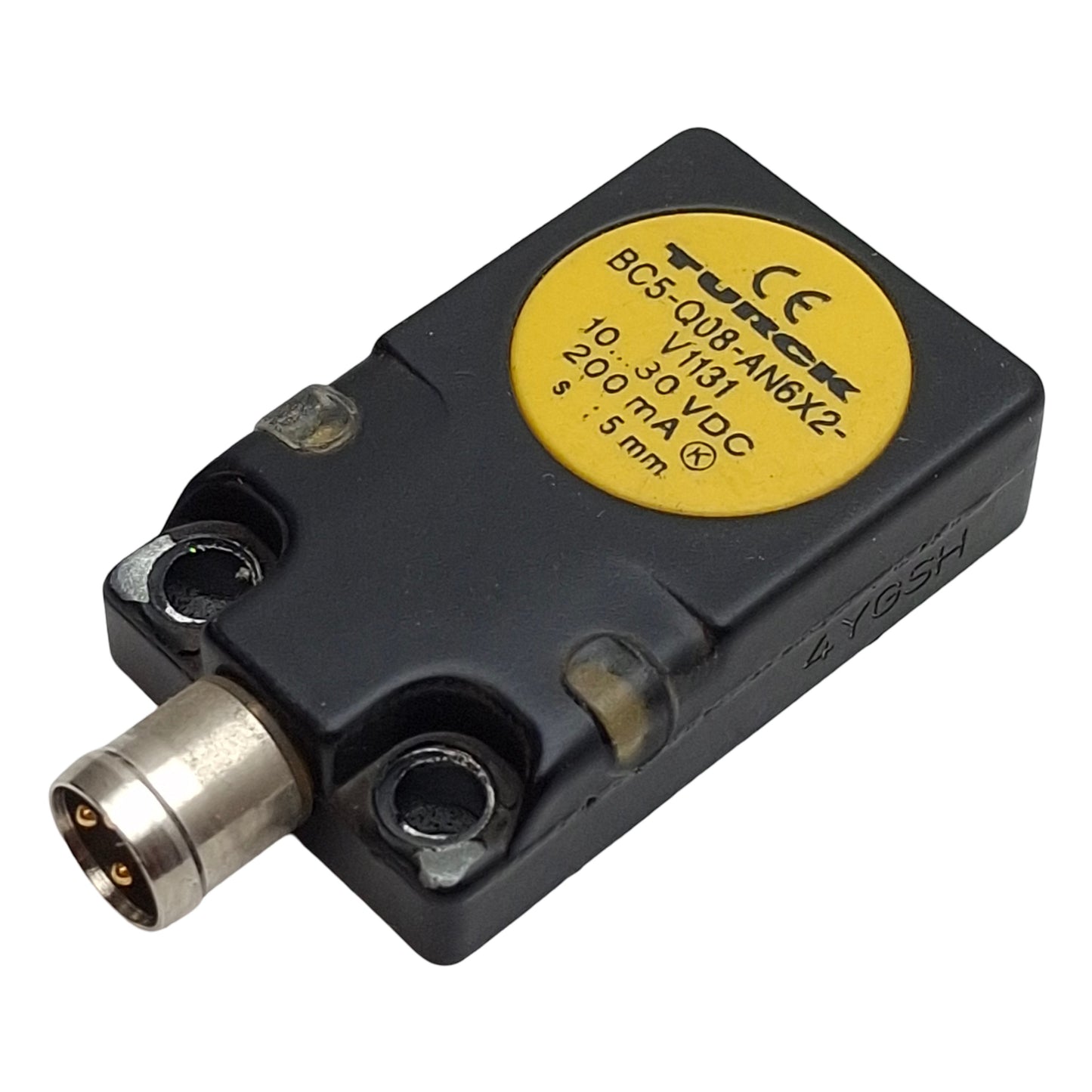 Used Turck BC5-Q08-AN6X2-V1131 Capacitive Sensor, NPN, 5mm, 10-30VDC 200mA, 3-Pin M8