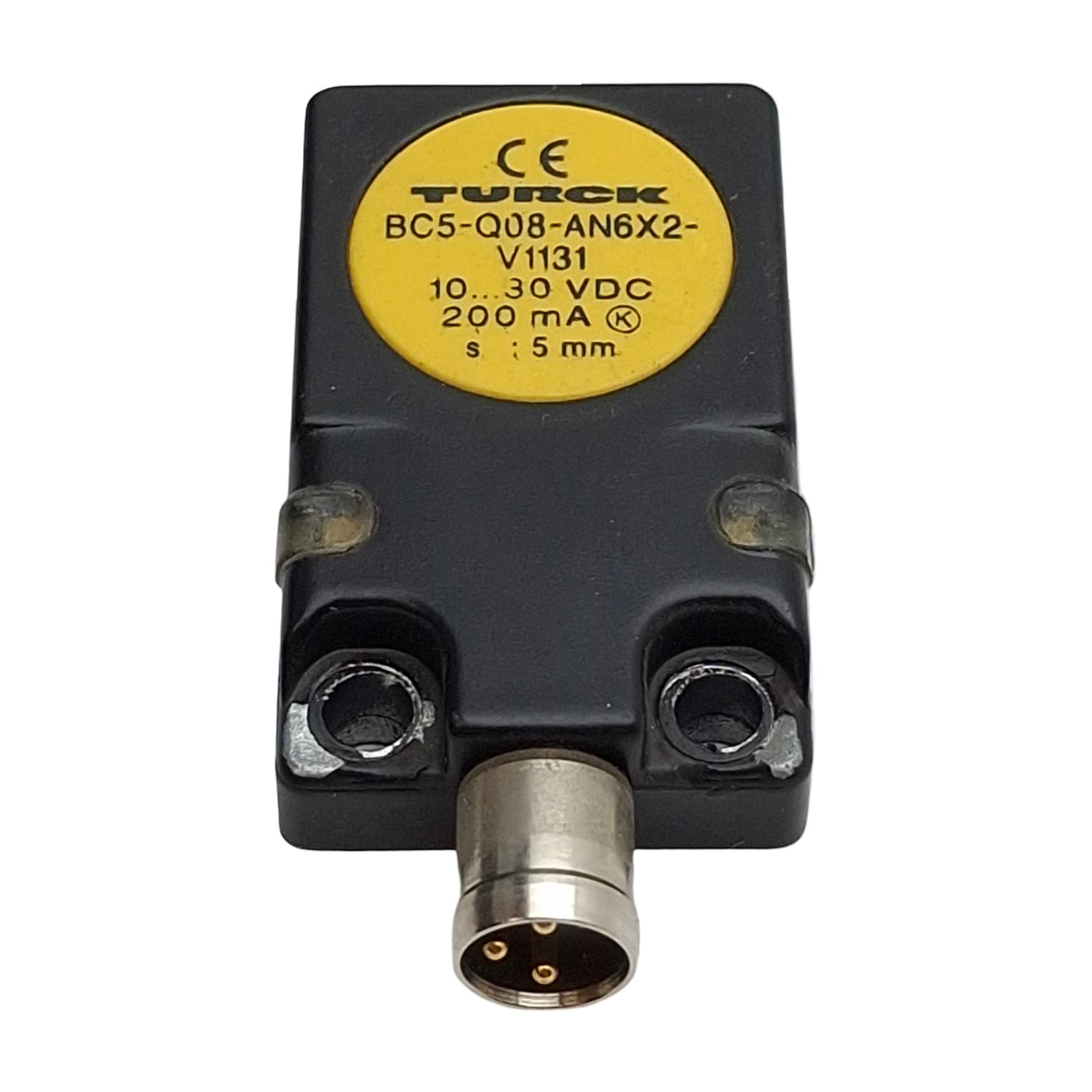 Used Turck BC5-Q08-AN6X2-V1131 Capacitive Sensor, NPN, 5mm, 10-30VDC 200mA, 3-Pin M8